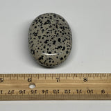 93.2g, 2.4"x1.7"x0.9", Natural Dalmatian Jasper Palm-Stone @India, B29444