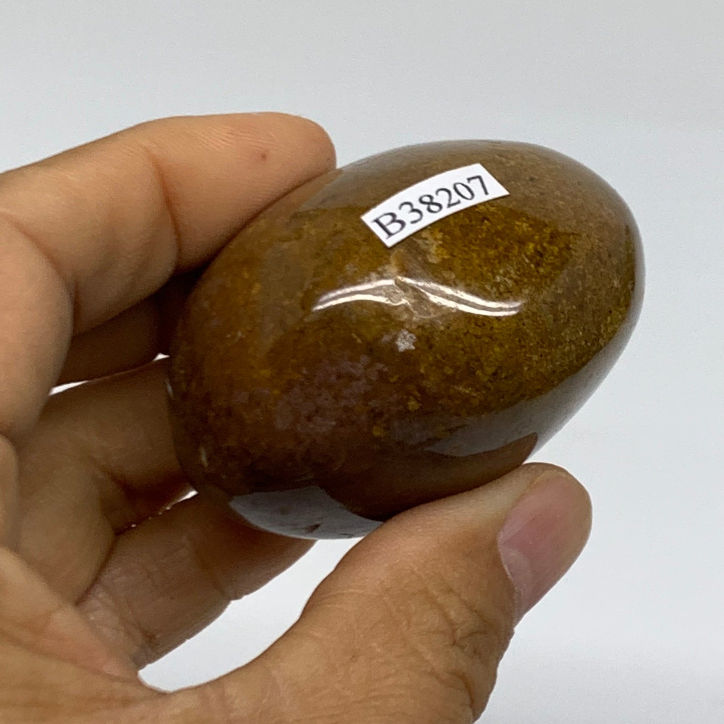 122.8g, 2.1"x1.7"x1.5" Natural Ocean Jasper Palm-Stone Orbicular Jasper, B38207