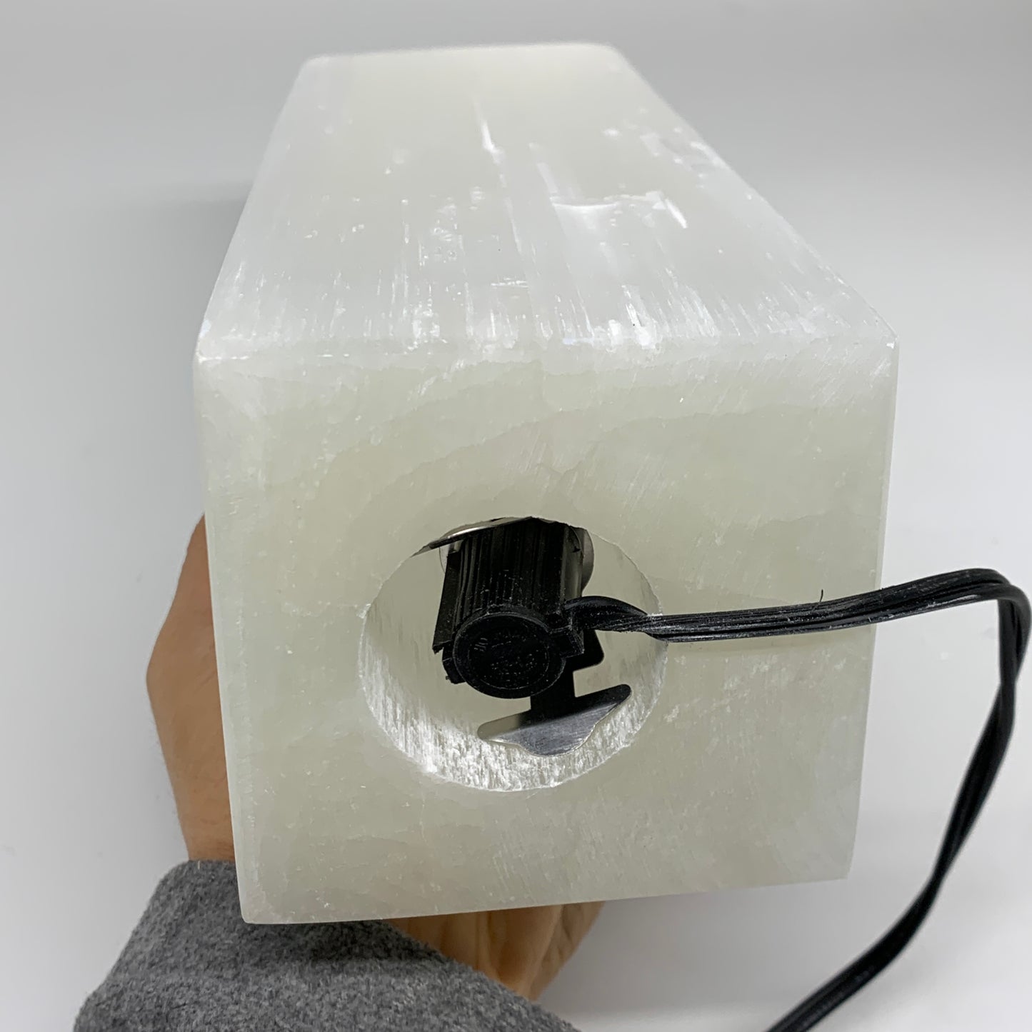 11.6 lbs. 11.7"x3.5", Rectangle Selenite (Satin Spar) Lamp, w/6ft Chord, B35806
