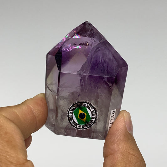 86.8g, 2.2"x1.5"x0.9", Natural Amethyst Tower Point Obelisk @Brazil, B32330