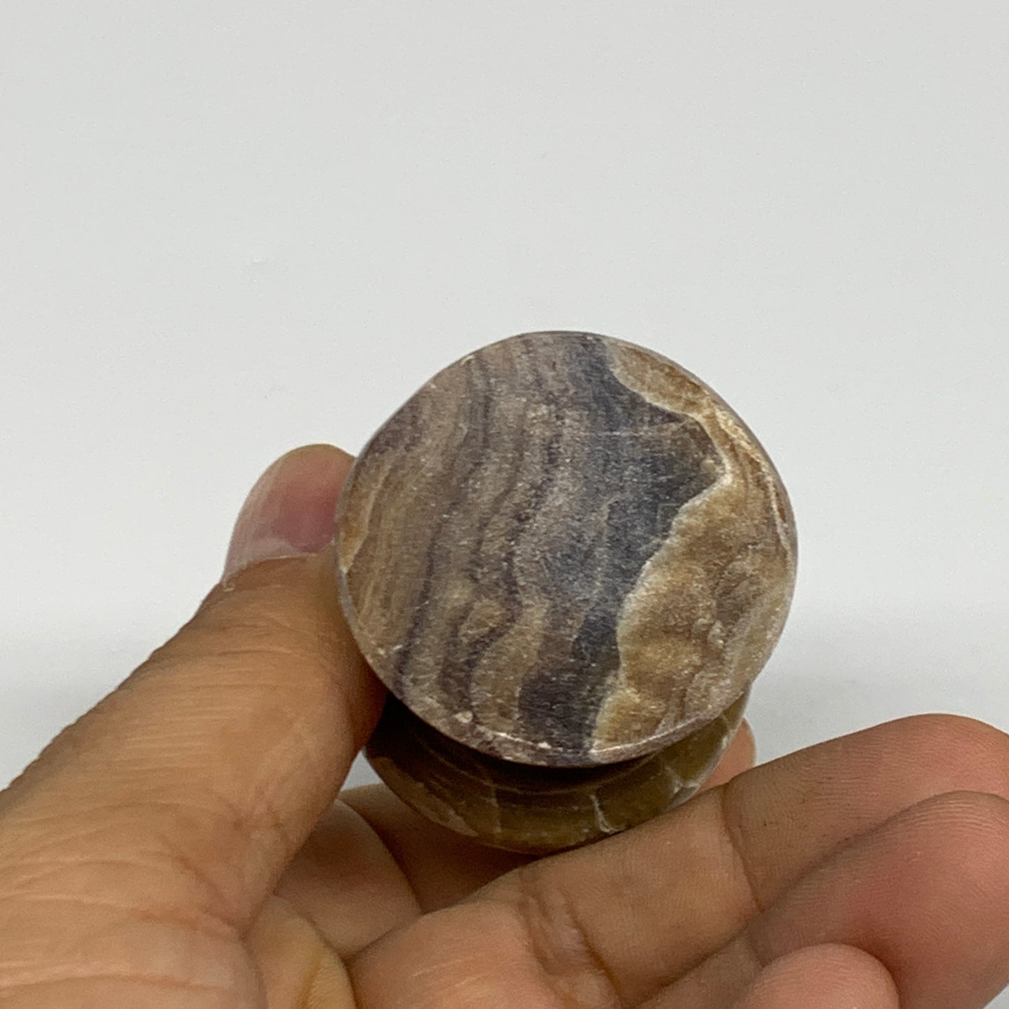 87g, 1.6"x1.4", Chocolate Calcite Mushroom 2 Pieces bonded @Pakistan, B31705