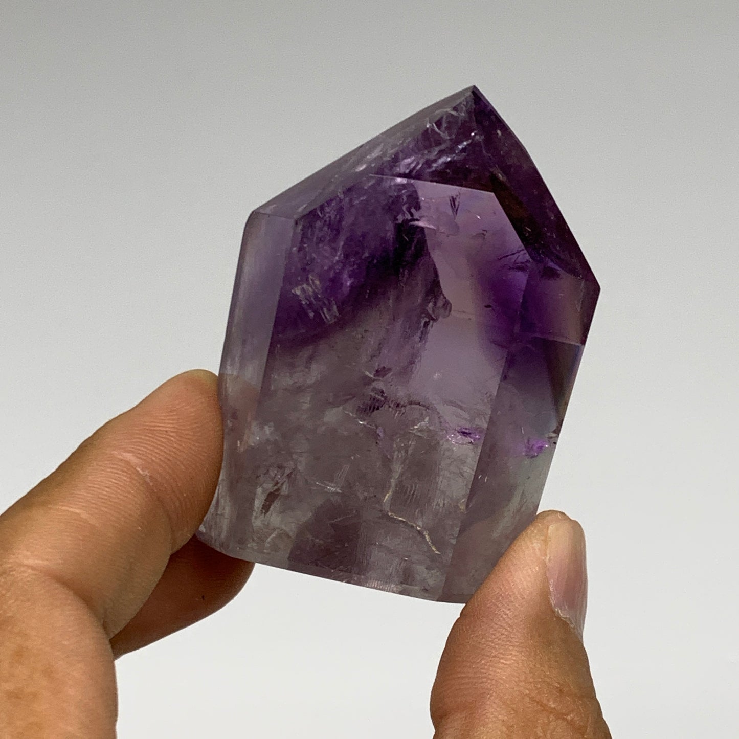 86.8g, 2.2"x1.5"x0.9", Natural Amethyst Tower Point Obelisk @Brazil, B32330