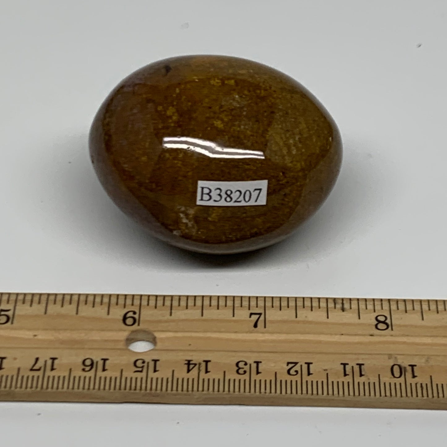 122.8g, 2.1"x1.7"x1.5" Natural Ocean Jasper Palm-Stone Orbicular Jasper, B38207