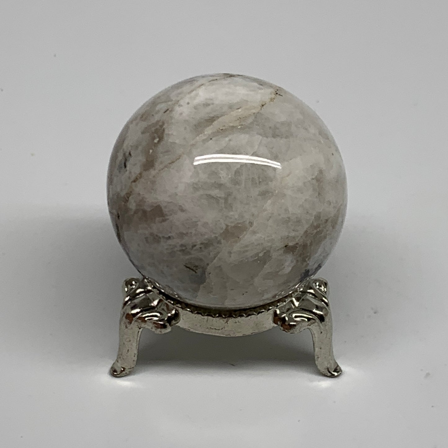 99.9g, 1.7"(42mm), Natural Rainbow Moonstone Sphere Ball Gemstone, B35141