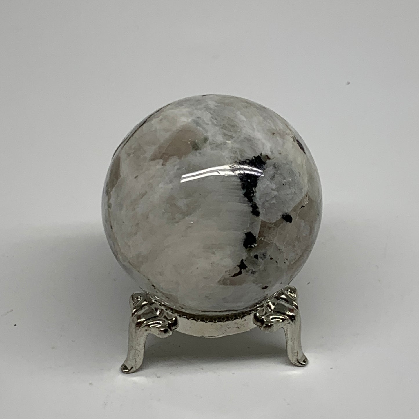 142.3g, 1.8"(46mm), Natural Rainbow Moonstone Sphere Ball Gemstone, B34352