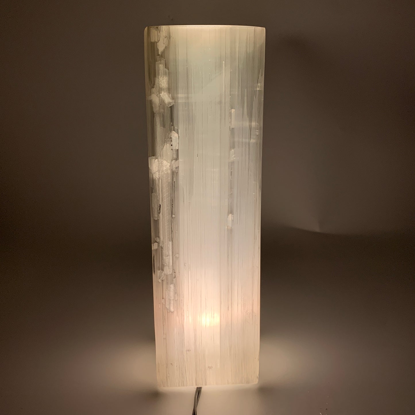 10.6 lbs. 11.6"x3.6", Rectangle Selenite (Satin Spar) Lamp, w/6ft Chord, B35807