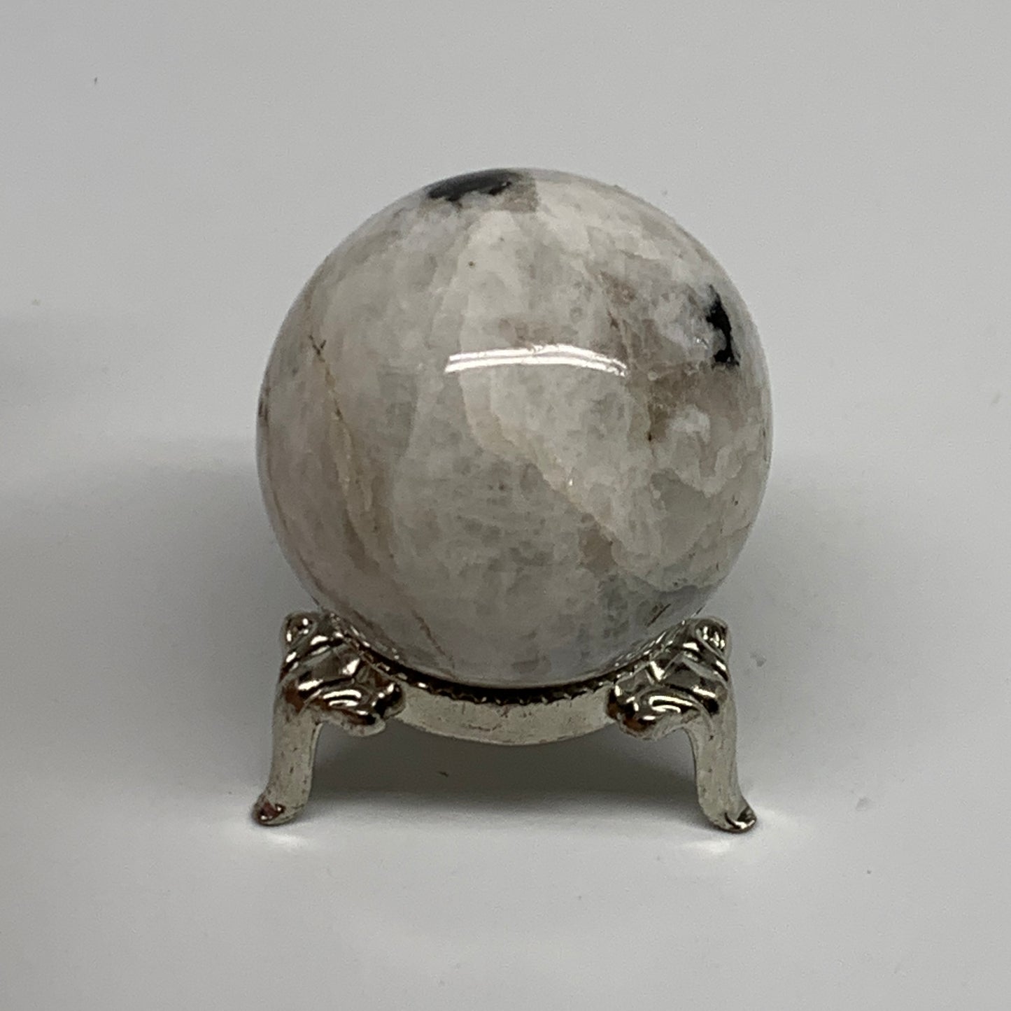 99.9g, 1.7"(42mm), Natural Rainbow Moonstone Sphere Ball Gemstone, B35141