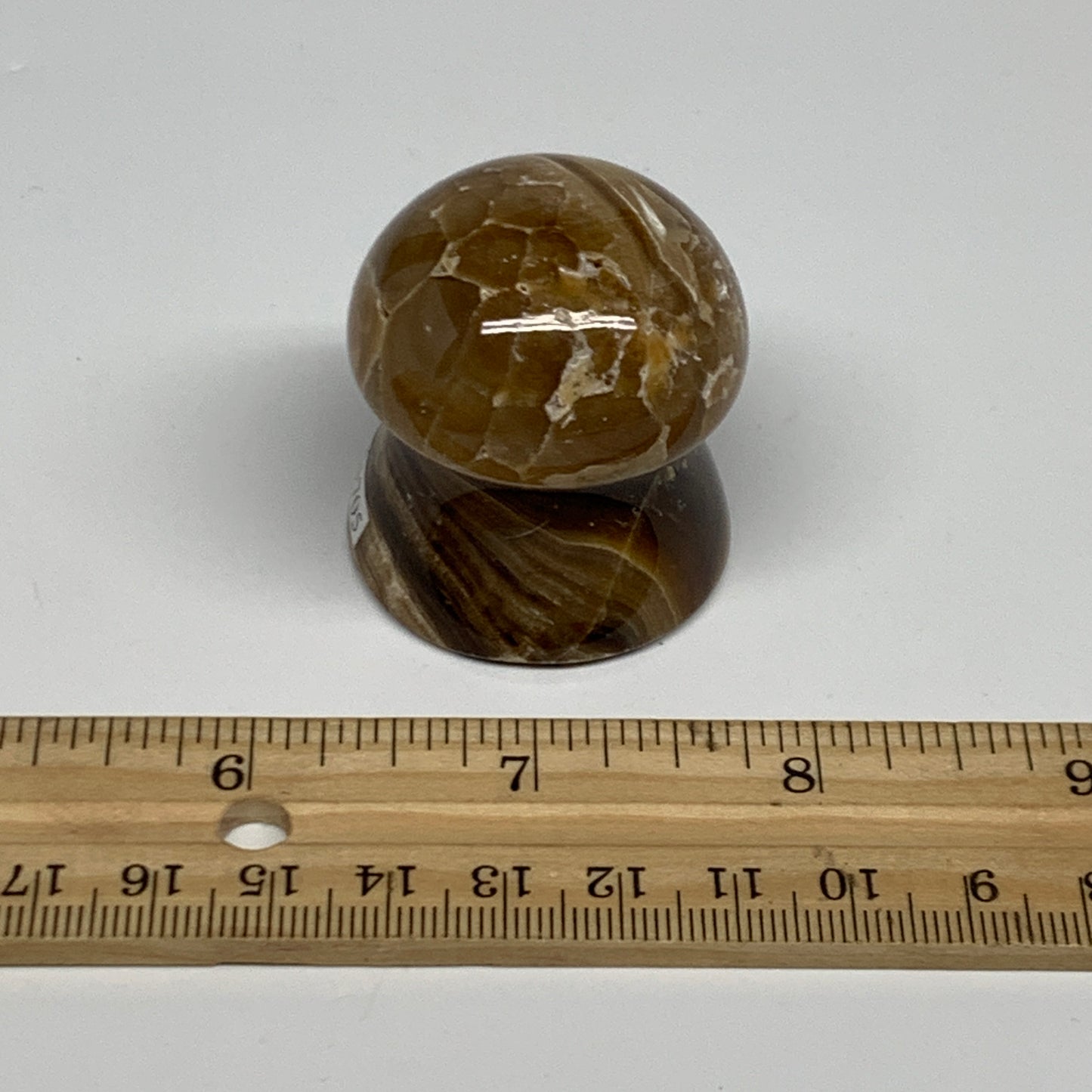 87g, 1.6"x1.4", Chocolate Calcite Mushroom 2 Pieces bonded @Pakistan, B31705