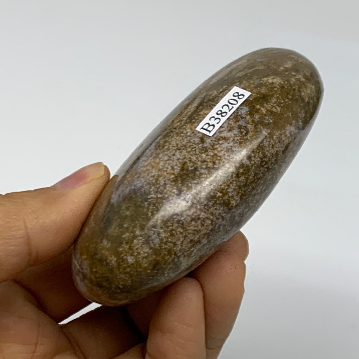 188.7g, 3.1"x2.1"x1.2" Natural Ocean Jasper Palm-Stone Orbicular Jasper, B38208