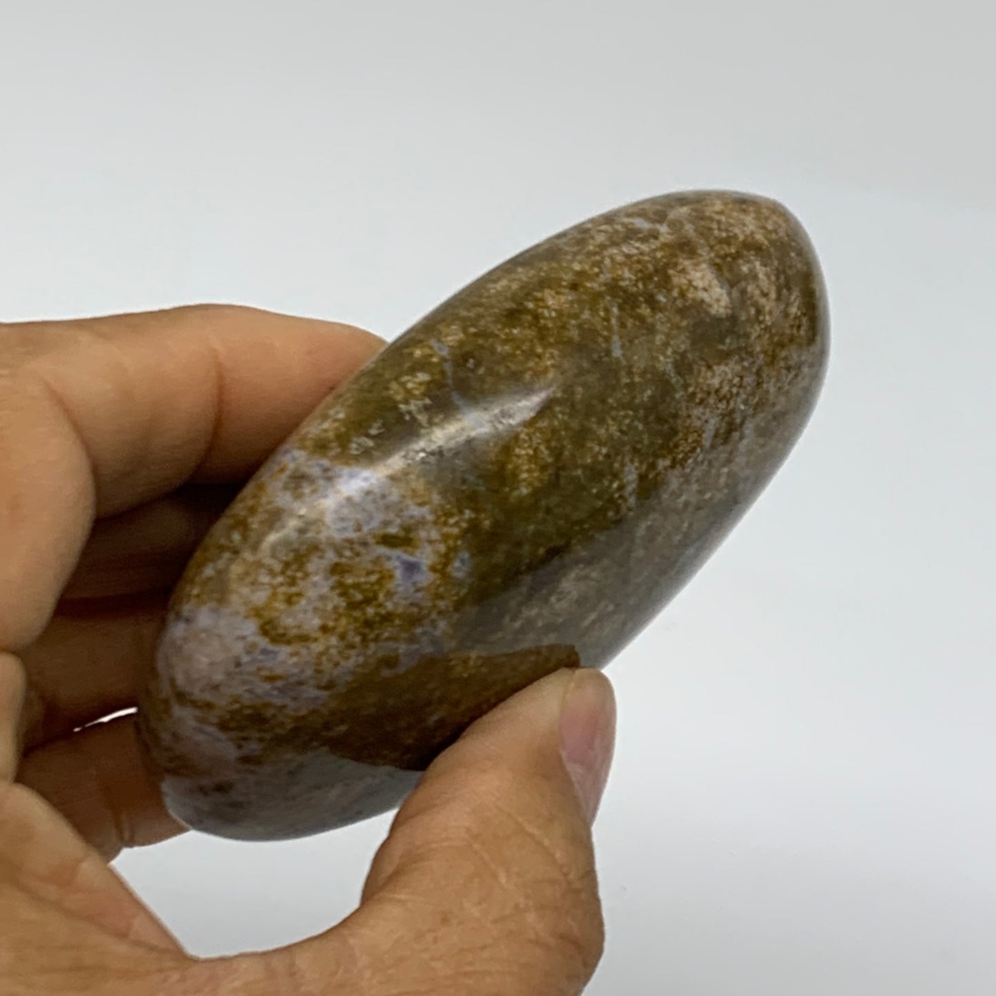 188.7g, 3.1"x2.1"x1.2" Natural Ocean Jasper Palm-Stone Orbicular Jasper, B38208