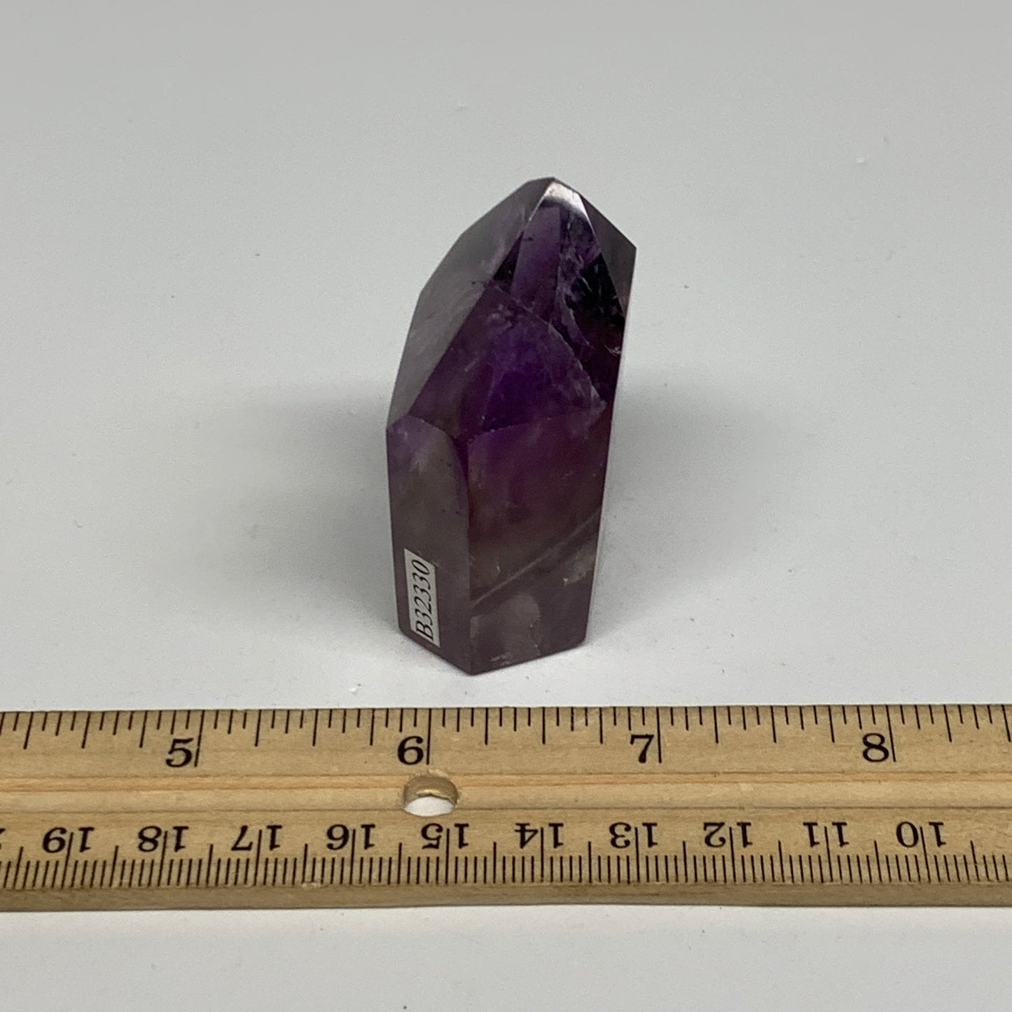 86.8g, 2.2"x1.5"x0.9", Natural Amethyst Tower Point Obelisk @Brazil, B32330