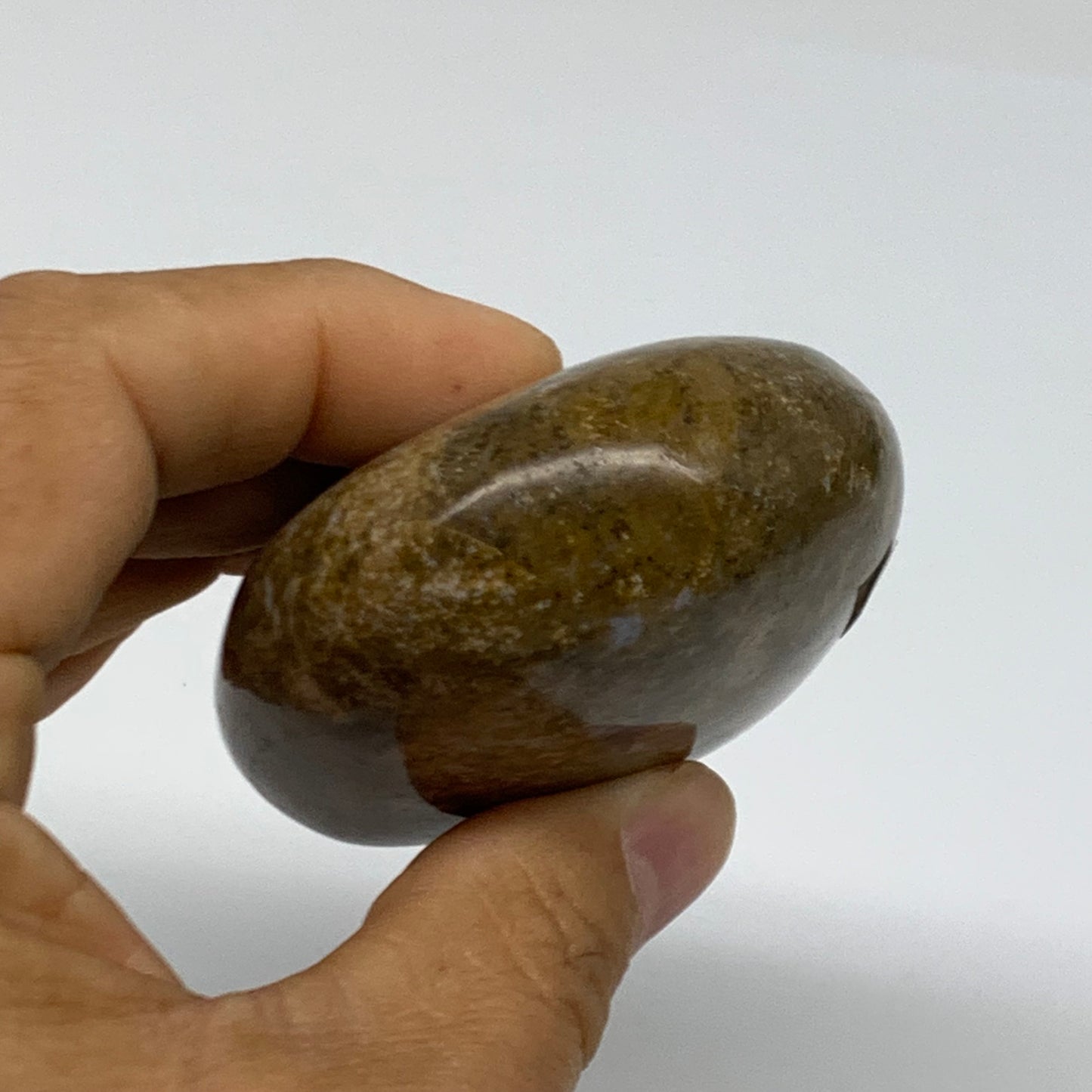 188.7g, 3.1"x2.1"x1.2" Natural Ocean Jasper Palm-Stone Orbicular Jasper, B38208