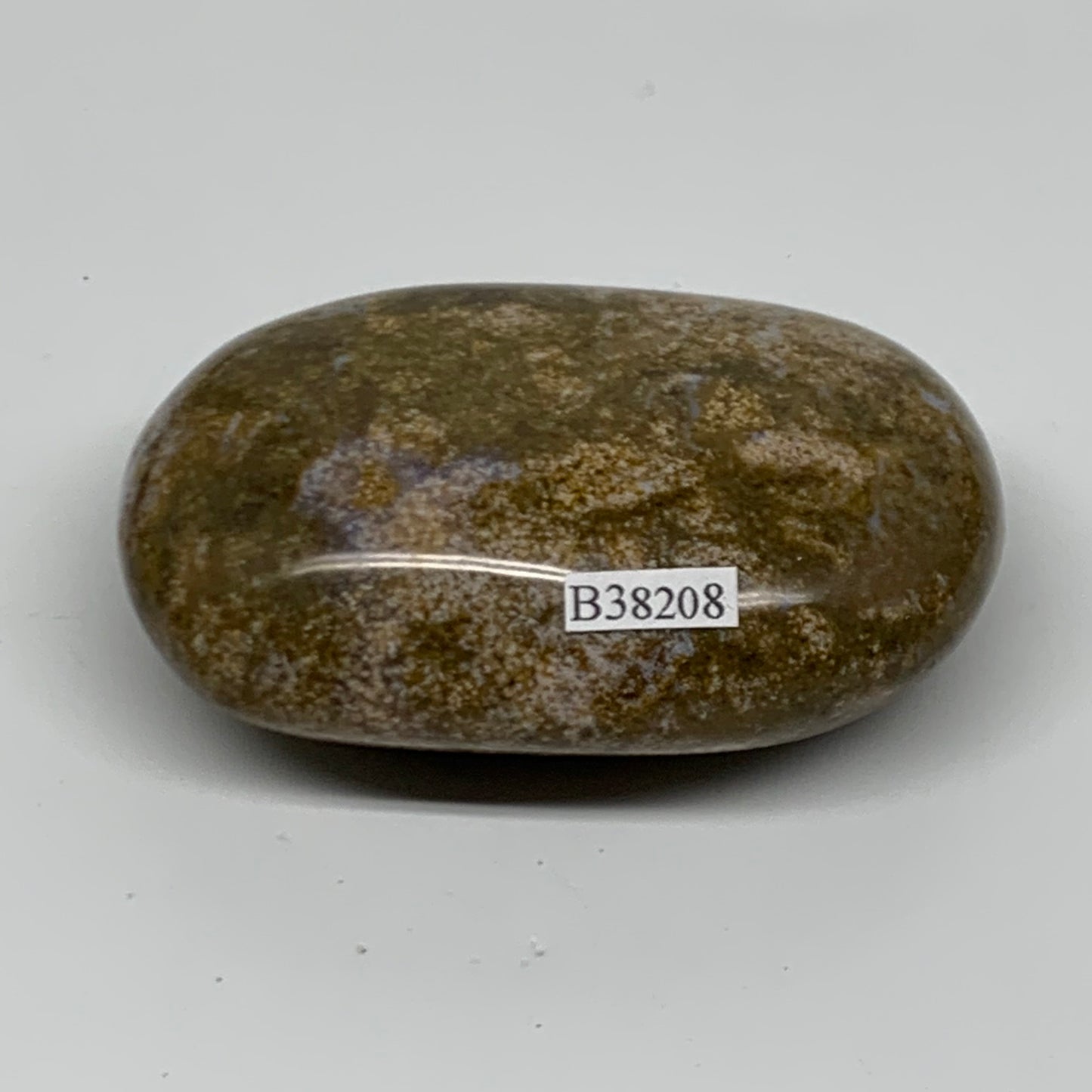 188.7g, 3.1"x2.1"x1.2" Natural Ocean Jasper Palm-Stone Orbicular Jasper, B38208