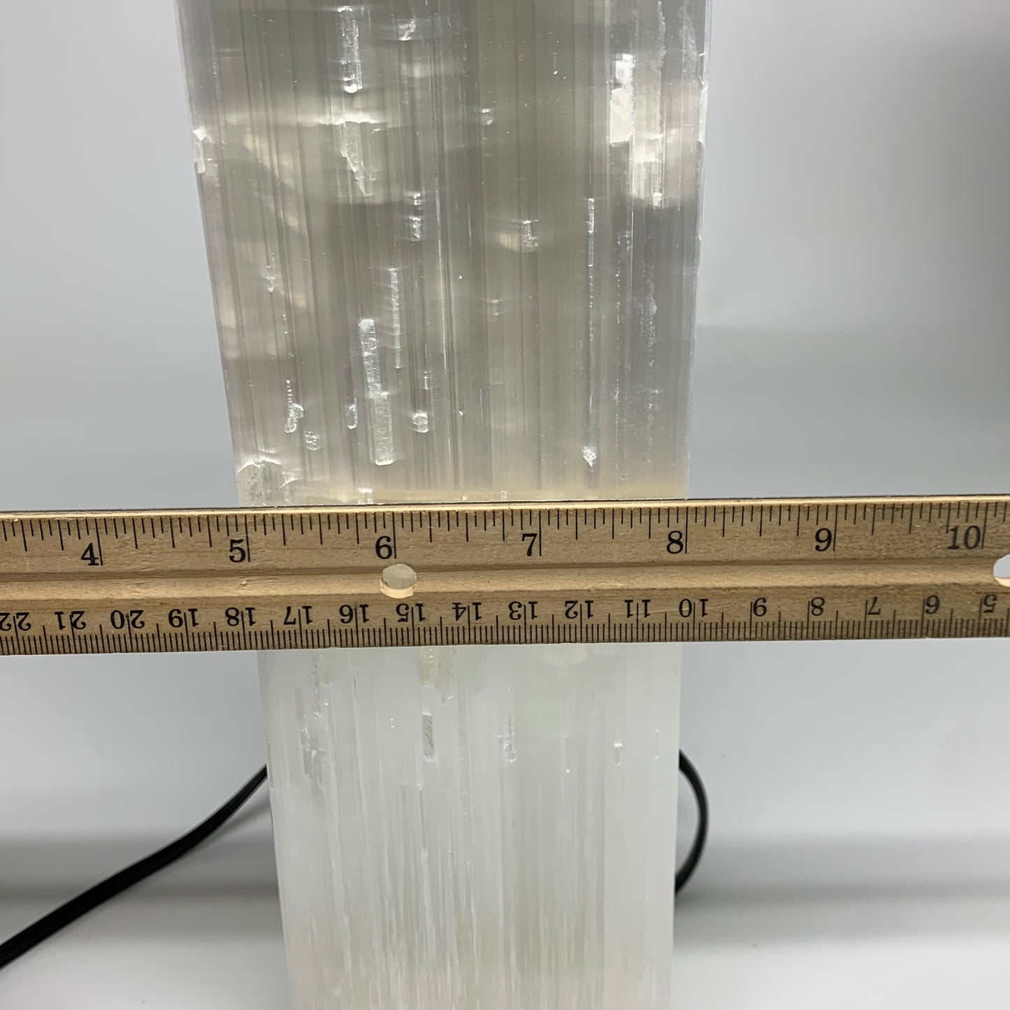 10.6 lbs. 11.6"x3.6", Rectangle Selenite (Satin Spar) Lamp, w/6ft Chord, B35807
