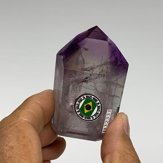 87.5g, 2.3"x1.4"x1", Natural Amethyst Tower Point Obelisk @Brazil, B32331