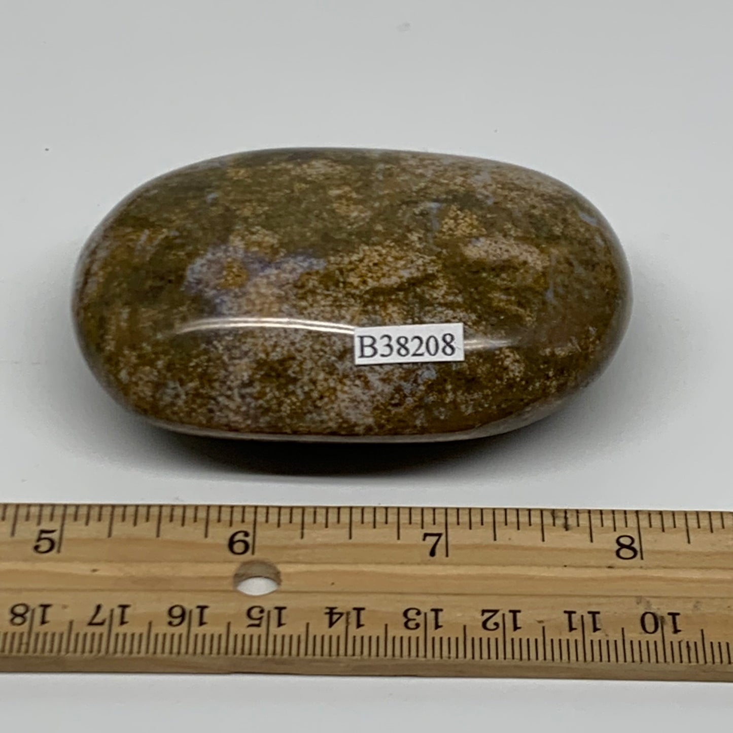 188.7g, 3.1"x2.1"x1.2" Natural Ocean Jasper Palm-Stone Orbicular Jasper, B38208