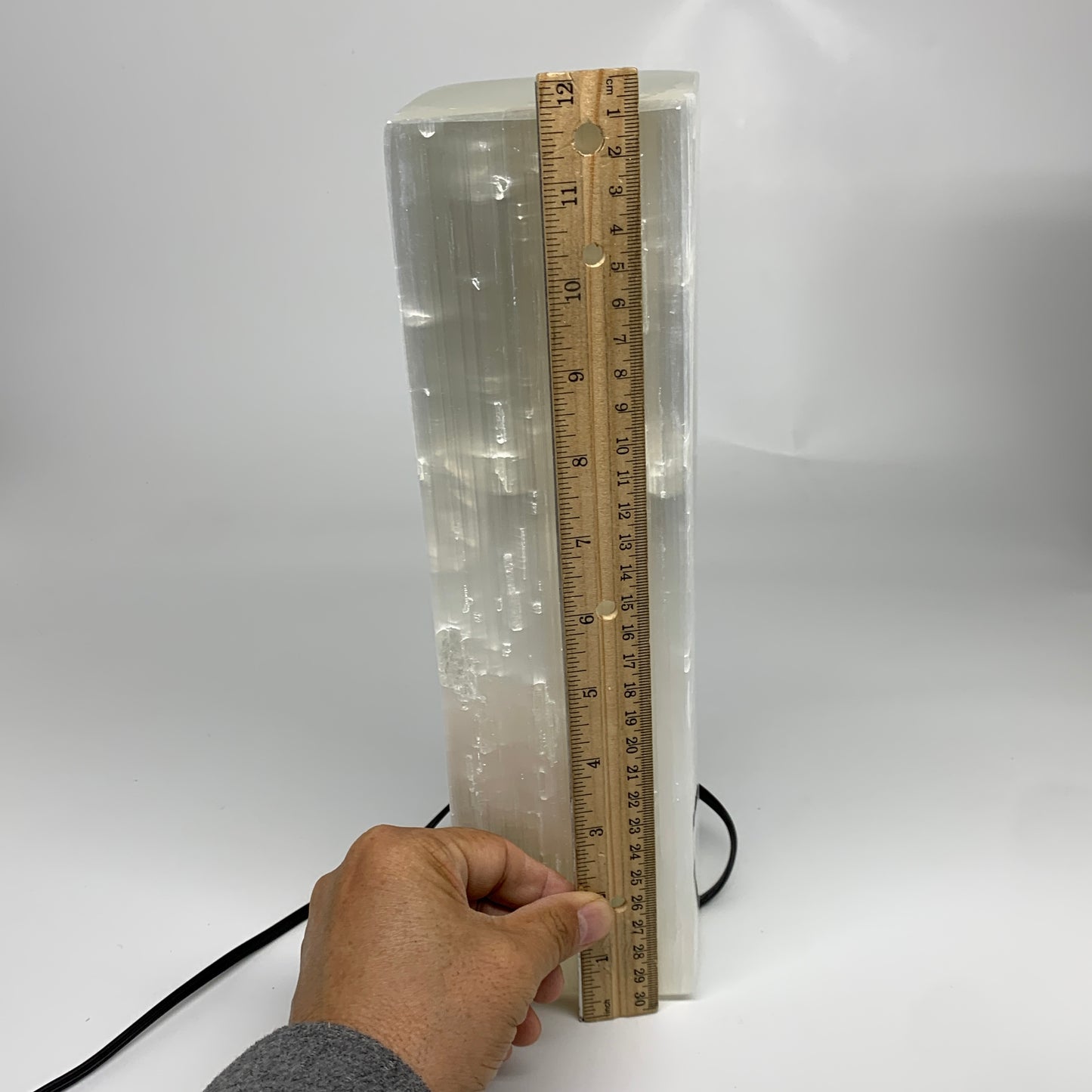 10.6 lbs. 11.6"x3.6", Rectangle Selenite (Satin Spar) Lamp, w/6ft Chord, B35807