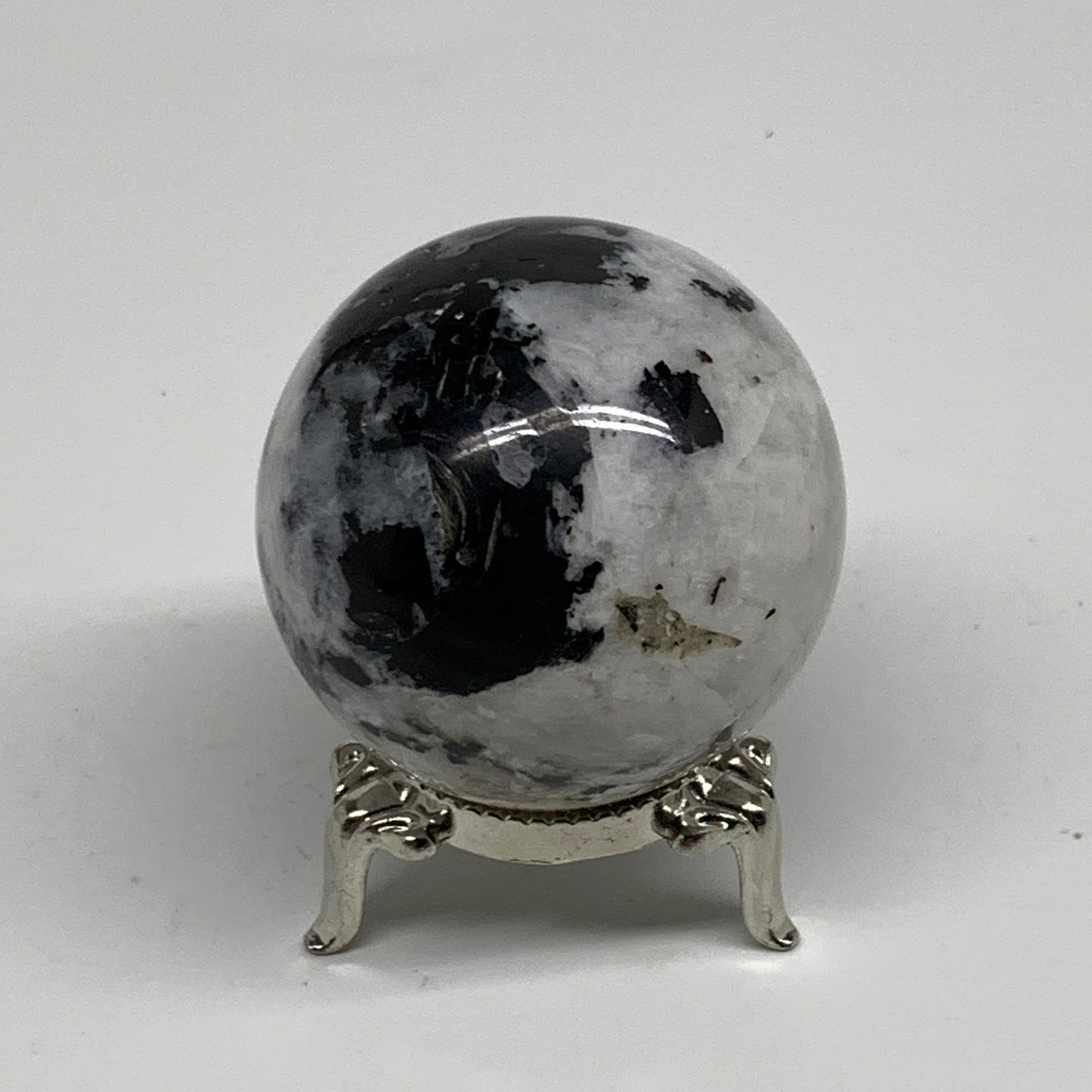 149.9g, 1.9"(47mm), Natural Rainbow Moonstone Sphere Ball Gemstone, B34353