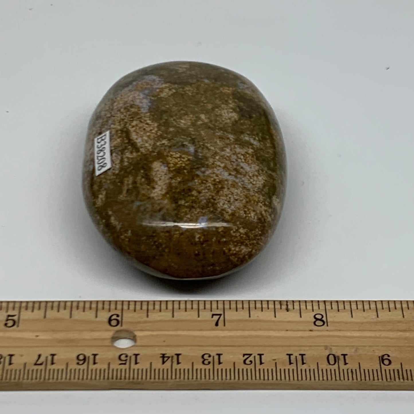 188.7g, 3.1"x2.1"x1.2" Natural Ocean Jasper Palm-Stone Orbicular Jasper, B38208