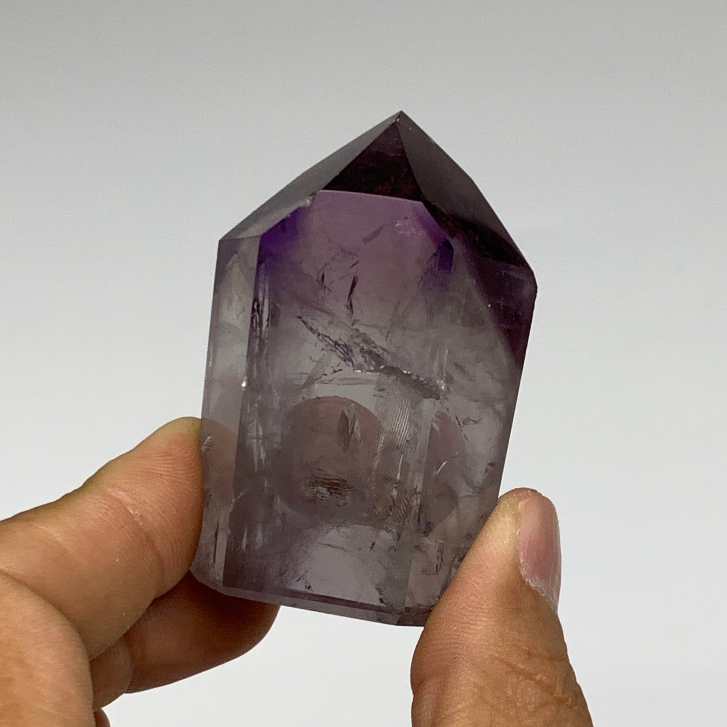 87.5g, 2.3"x1.4"x1", Natural Amethyst Tower Point Obelisk @Brazil, B32331