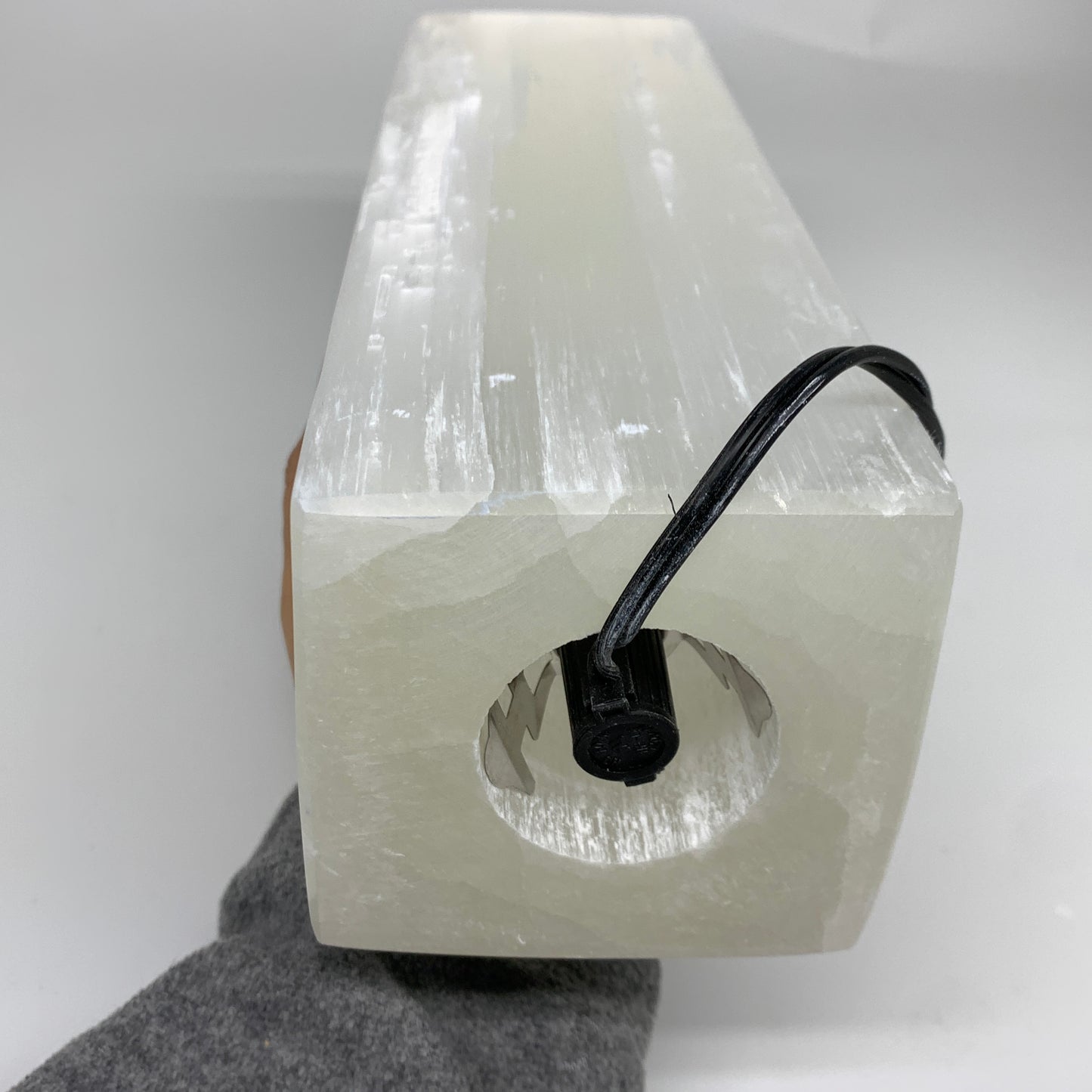 10.6 lbs. 11.6"x3.6", Rectangle Selenite (Satin Spar) Lamp, w/6ft Chord, B35807
