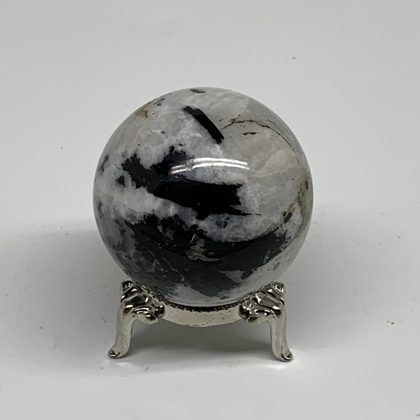 149.9g, 1.9"(47mm), Natural Rainbow Moonstone Sphere Ball Gemstone, B34353