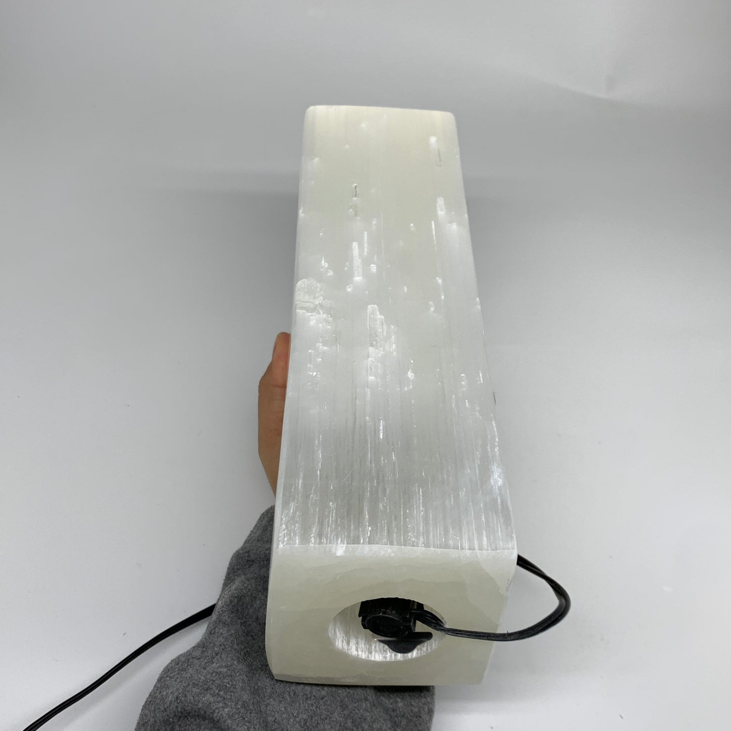 10.6 lbs. 11.6"x3.6", Rectangle Selenite (Satin Spar) Lamp, w/6ft Chord, B35807