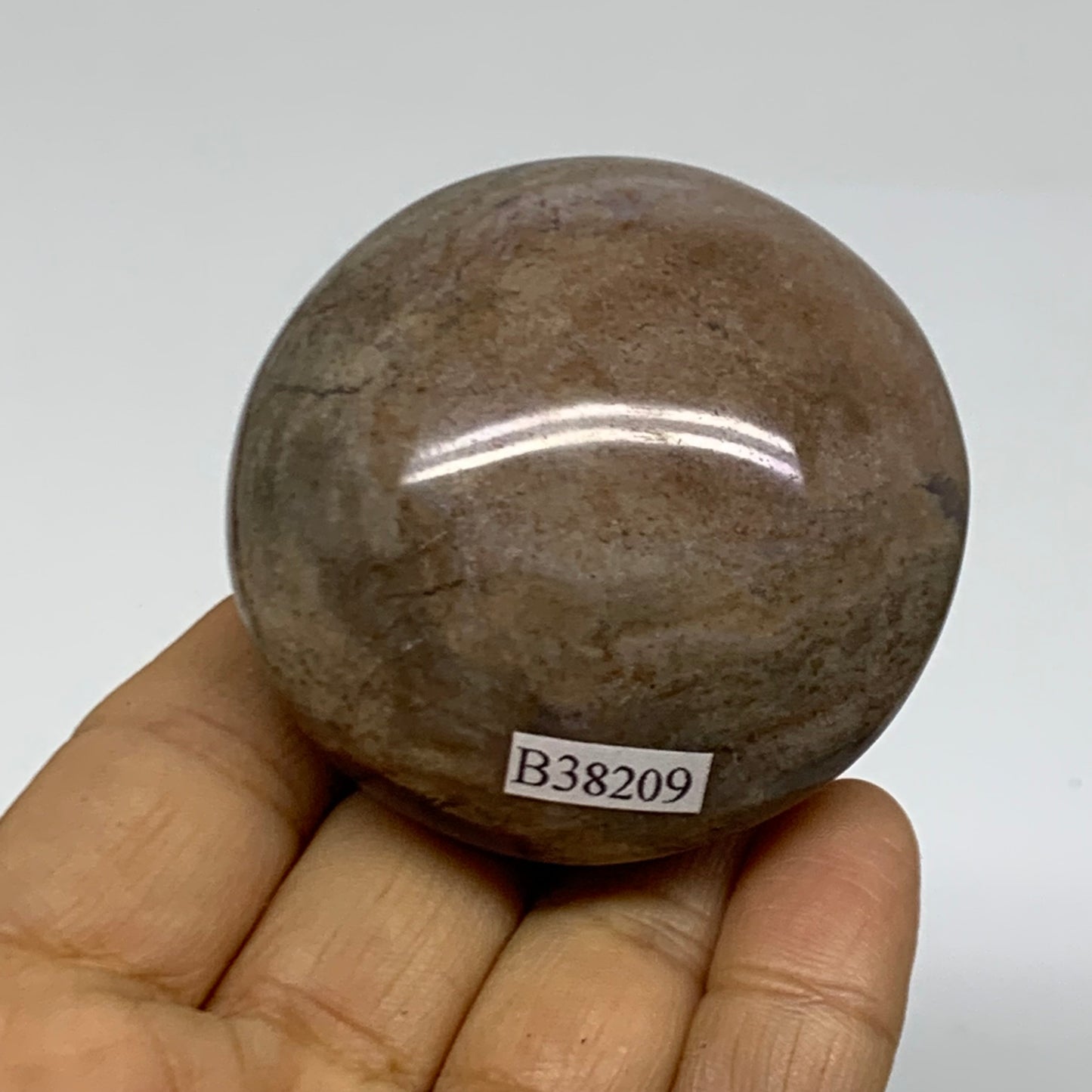 131.6g, 2.2"x2.1"x1.4" Natural Ocean Jasper Palm-Stone Orbicular Jasper, B38209