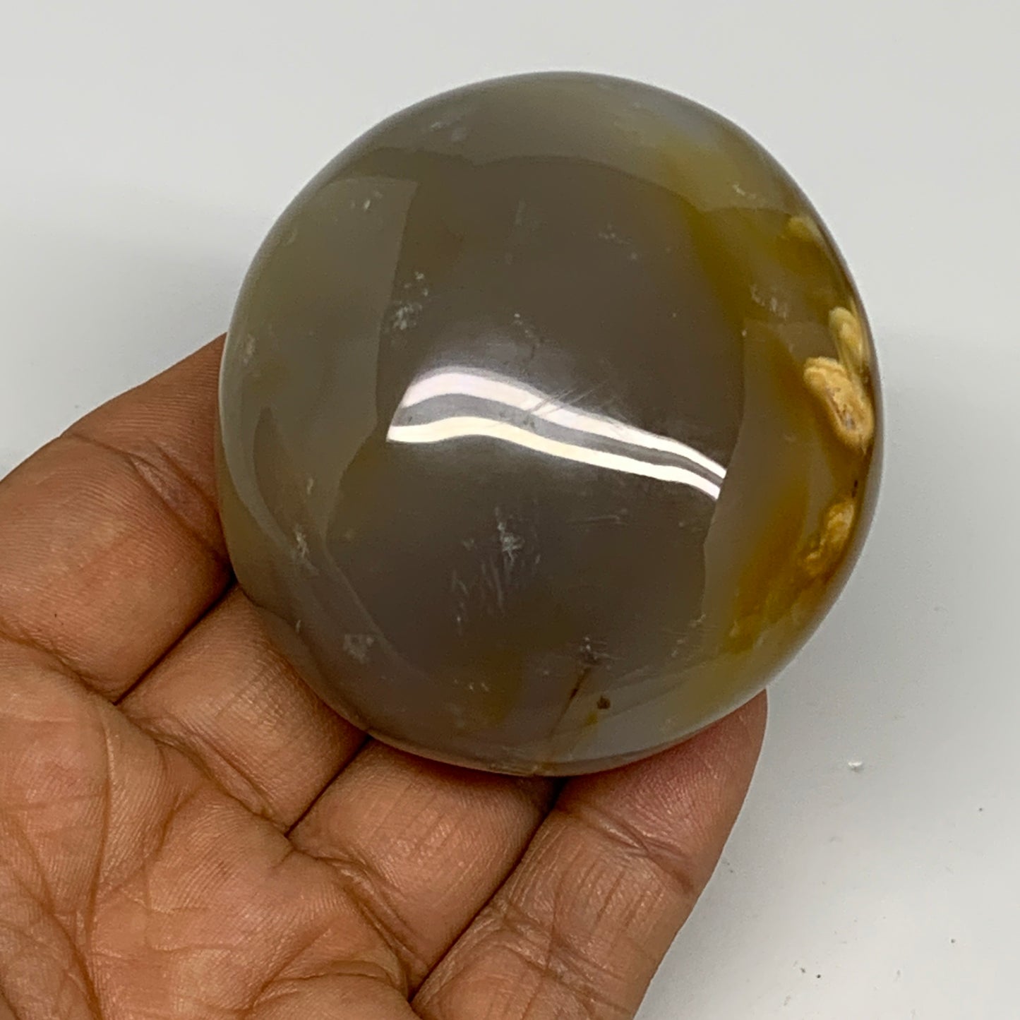 160.5g, 2.4"x2.2"x1.3" Orca Agate Palm-Stone Reiki Energy Crystal Reiki, B28665