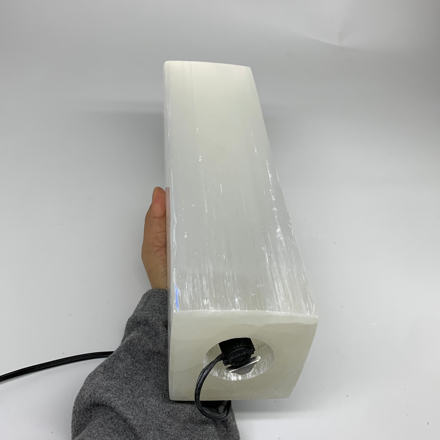 10.6 lbs. 11.6"x3.6", Rectangle Selenite (Satin Spar) Lamp, w/6ft Chord, B35807