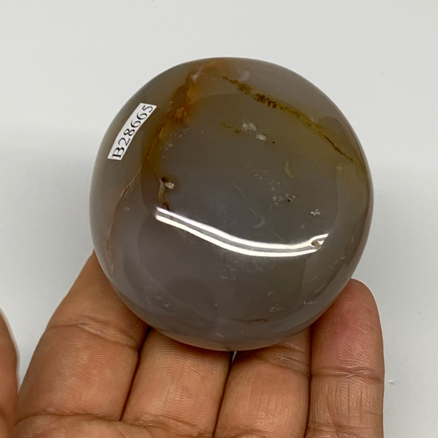 160.5g, 2.4"x2.2"x1.3" Orca Agate Palm-Stone Reiki Energy Crystal Reiki, B28665