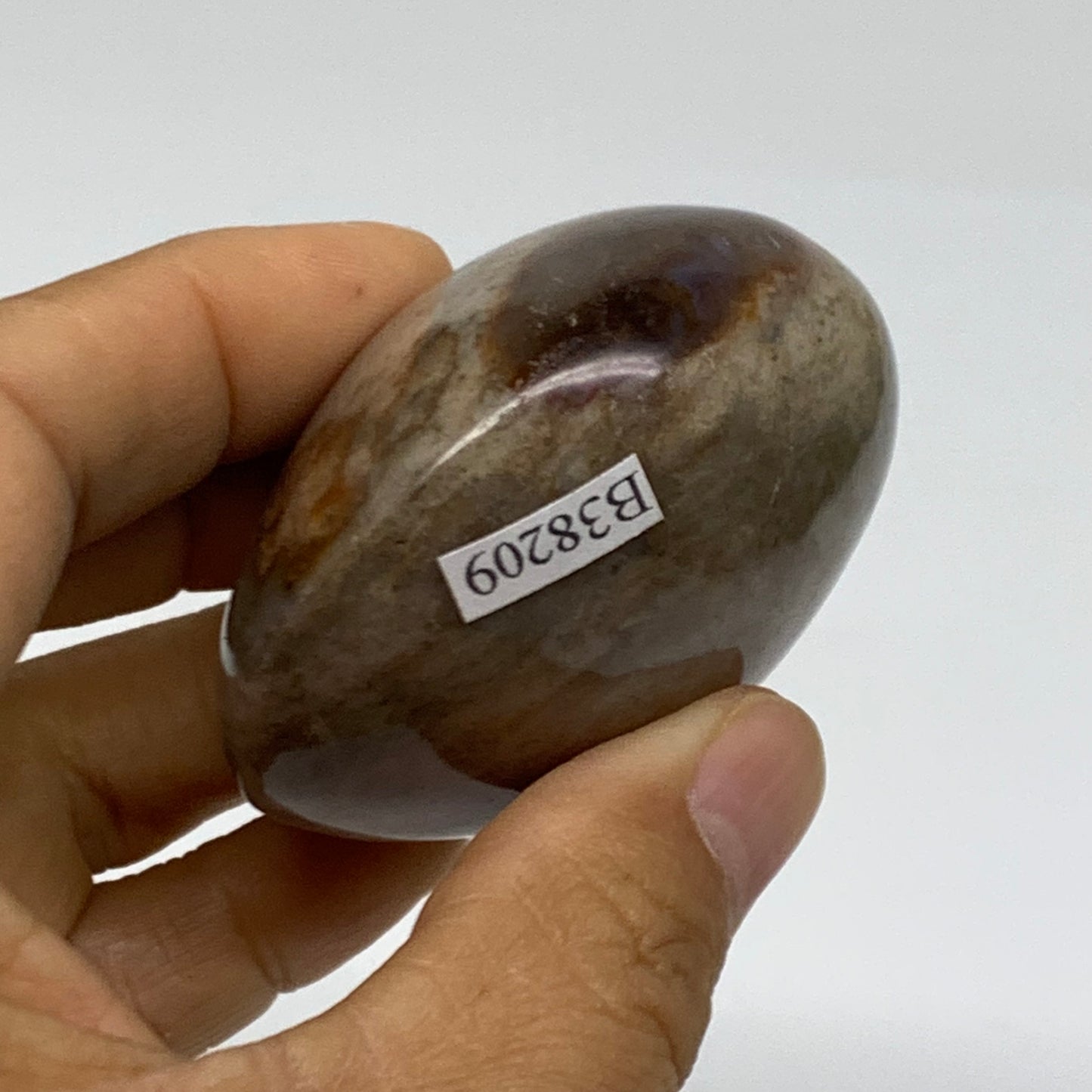 131.6g, 2.2"x2.1"x1.4" Natural Ocean Jasper Palm-Stone Orbicular Jasper, B38209