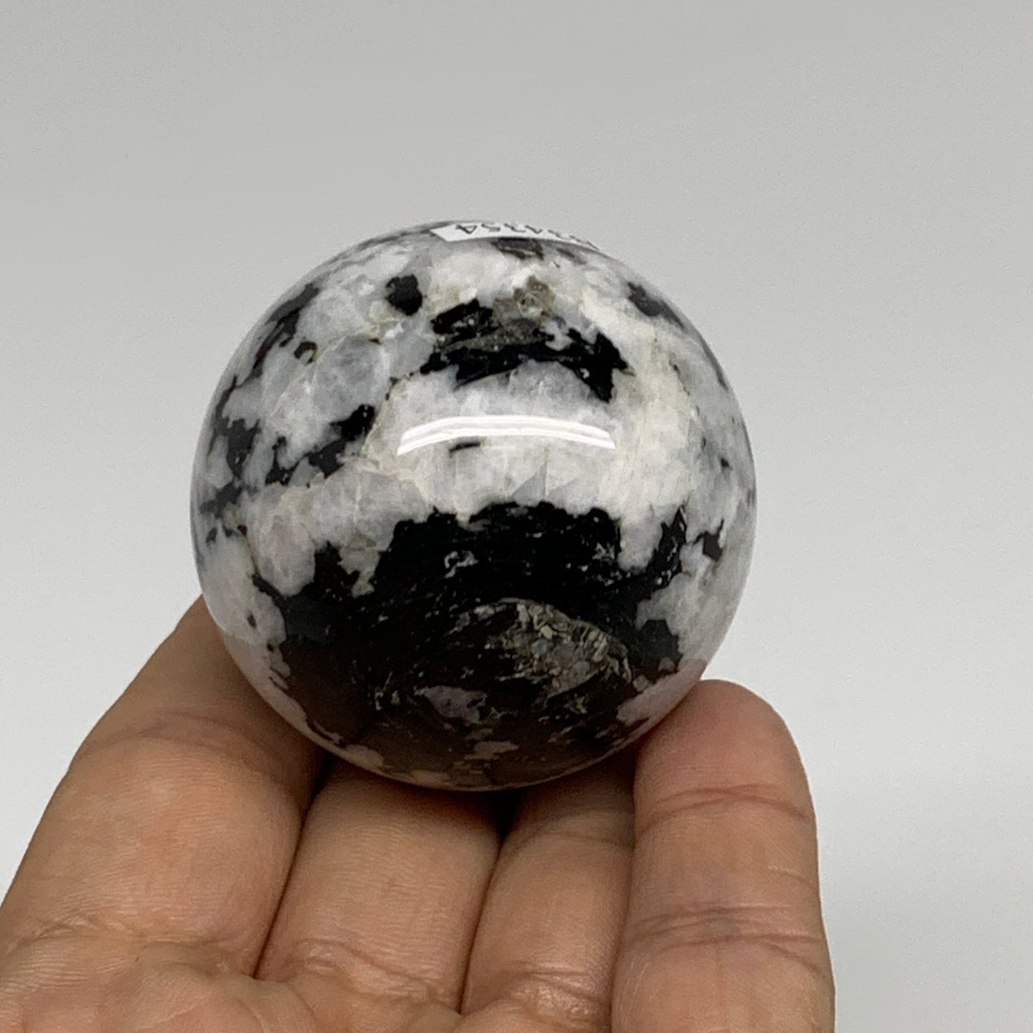 145.3g, 1.8"(46mm), Natural Rainbow Moonstone Sphere Ball Gemstone, B34354