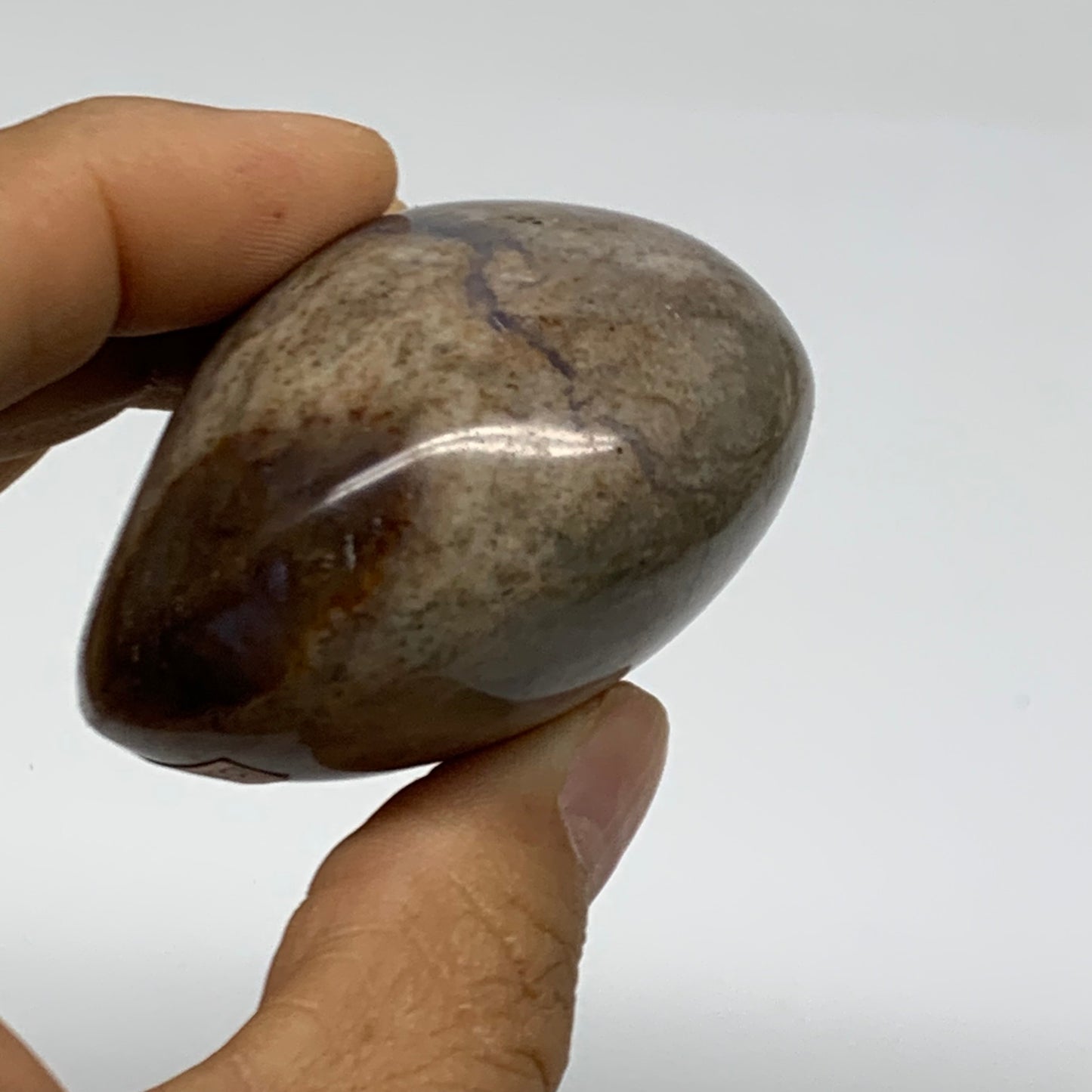 131.6g, 2.2"x2.1"x1.4" Natural Ocean Jasper Palm-Stone Orbicular Jasper, B38209