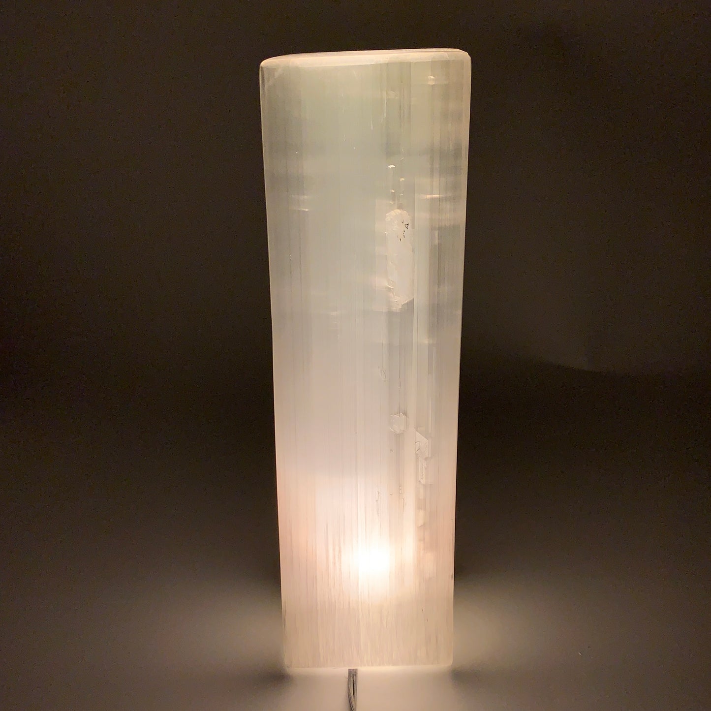 10.4 lbs. 11.7"x3.4", Rectangle Selenite (Satin Spar) Lamp, w/6ft Chord, B35808