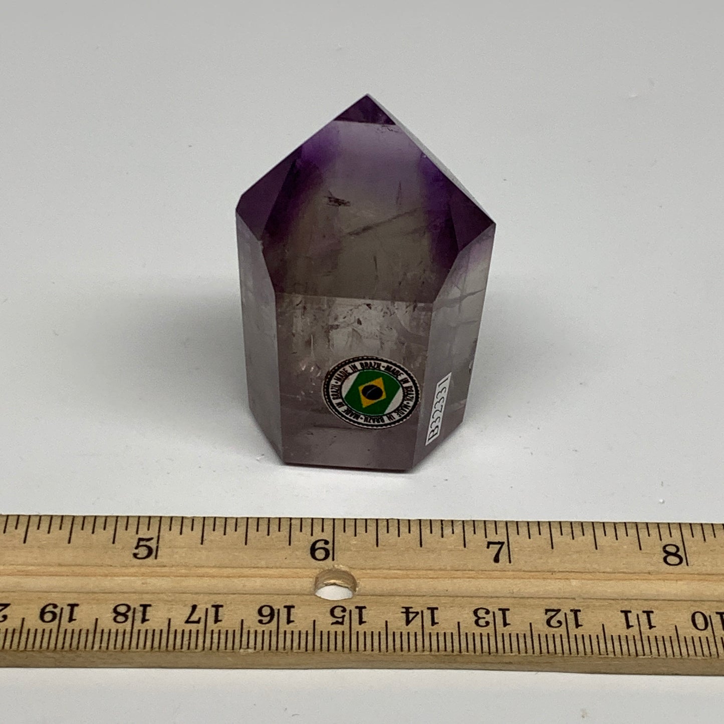 87.5g, 2.3"x1.4"x1", Natural Amethyst Tower Point Obelisk @Brazil, B32331