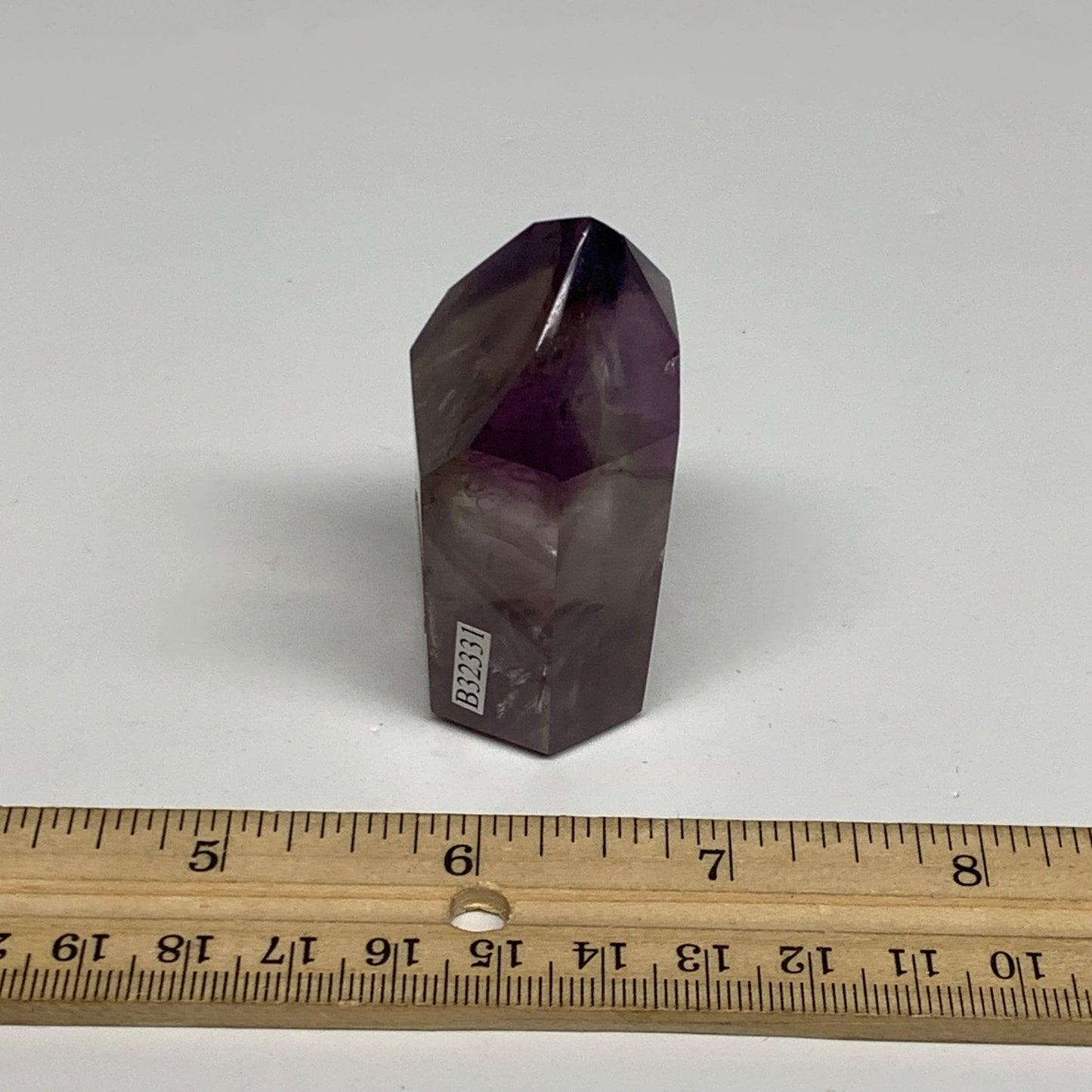87.5g, 2.3"x1.4"x1", Natural Amethyst Tower Point Obelisk @Brazil, B32331