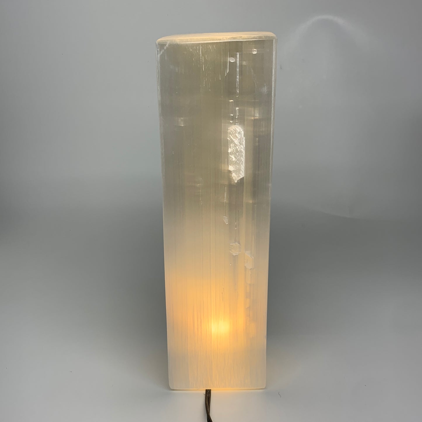 10.4 lbs. 11.7"x3.4", Rectangle Selenite (Satin Spar) Lamp, w/6ft Chord, B35808