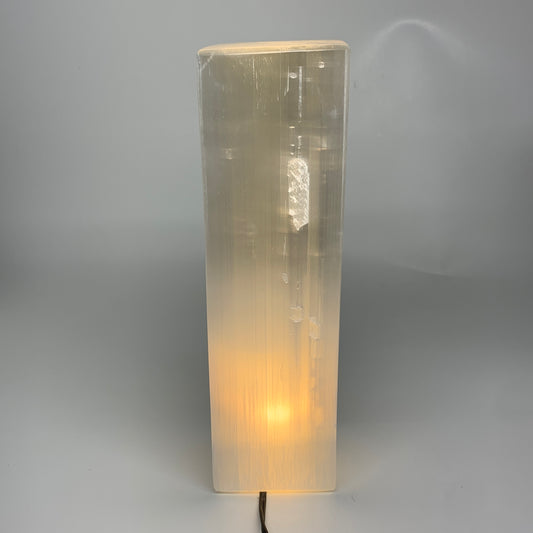 10.4 lbs. 11.7"x3.4", Rectangle Selenite (Satin Spar) Lamp, w/6ft Chord, B35808