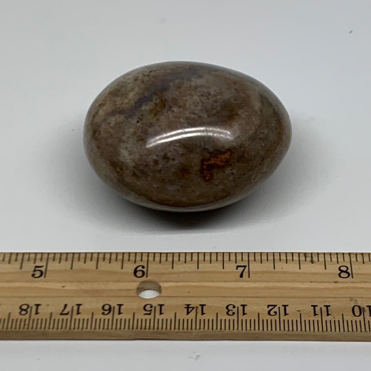 131.6g, 2.2"x2.1"x1.4" Natural Ocean Jasper Palm-Stone Orbicular Jasper, B38209