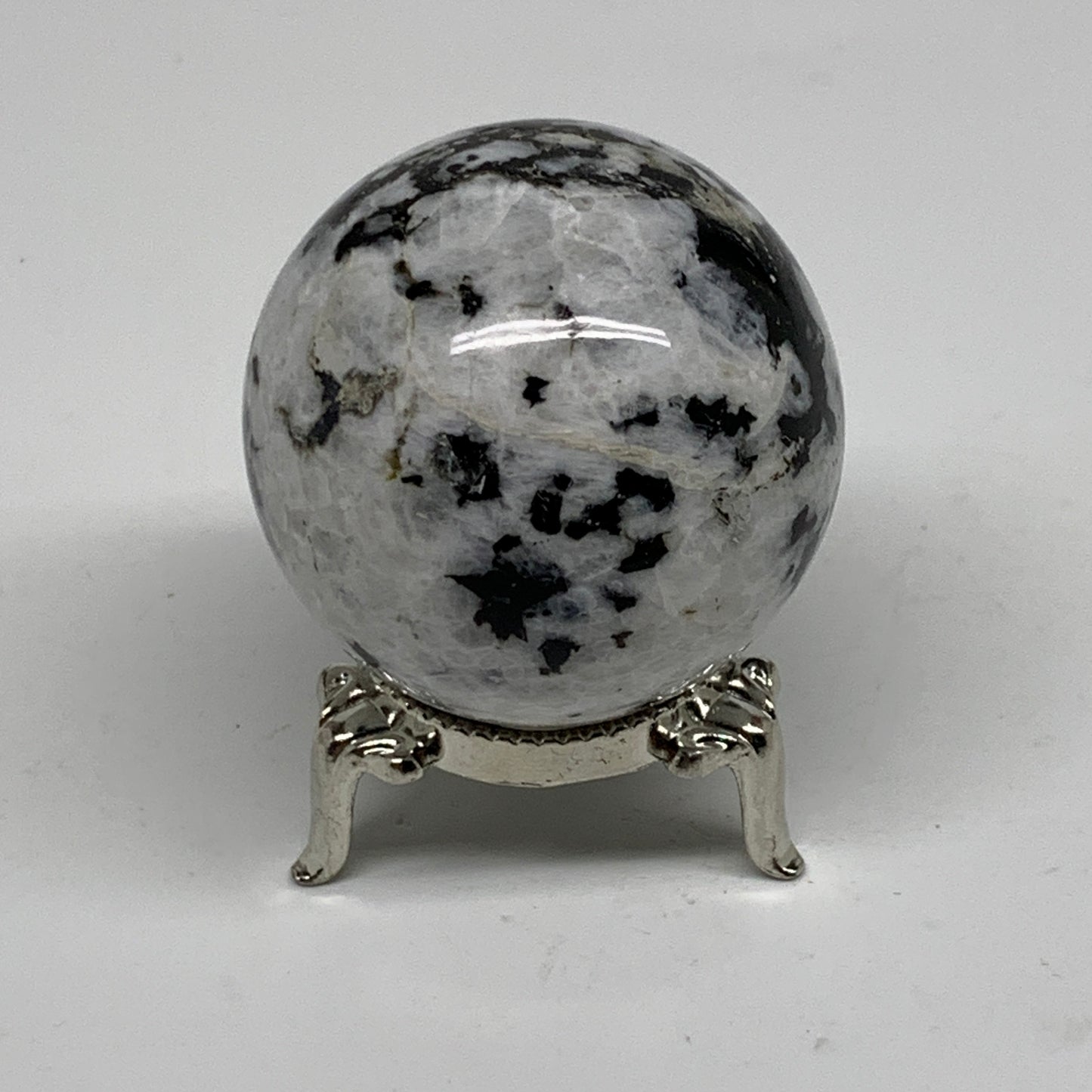 145.3g, 1.8"(46mm), Natural Rainbow Moonstone Sphere Ball Gemstone, B34354