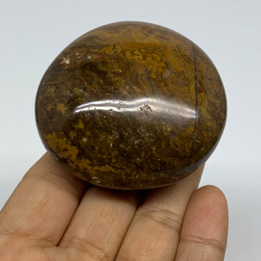 152g, 2.4"x2.2"x1.3" Natural Ocean Jasper Palm-Stone Orbicular Jasper, B38210