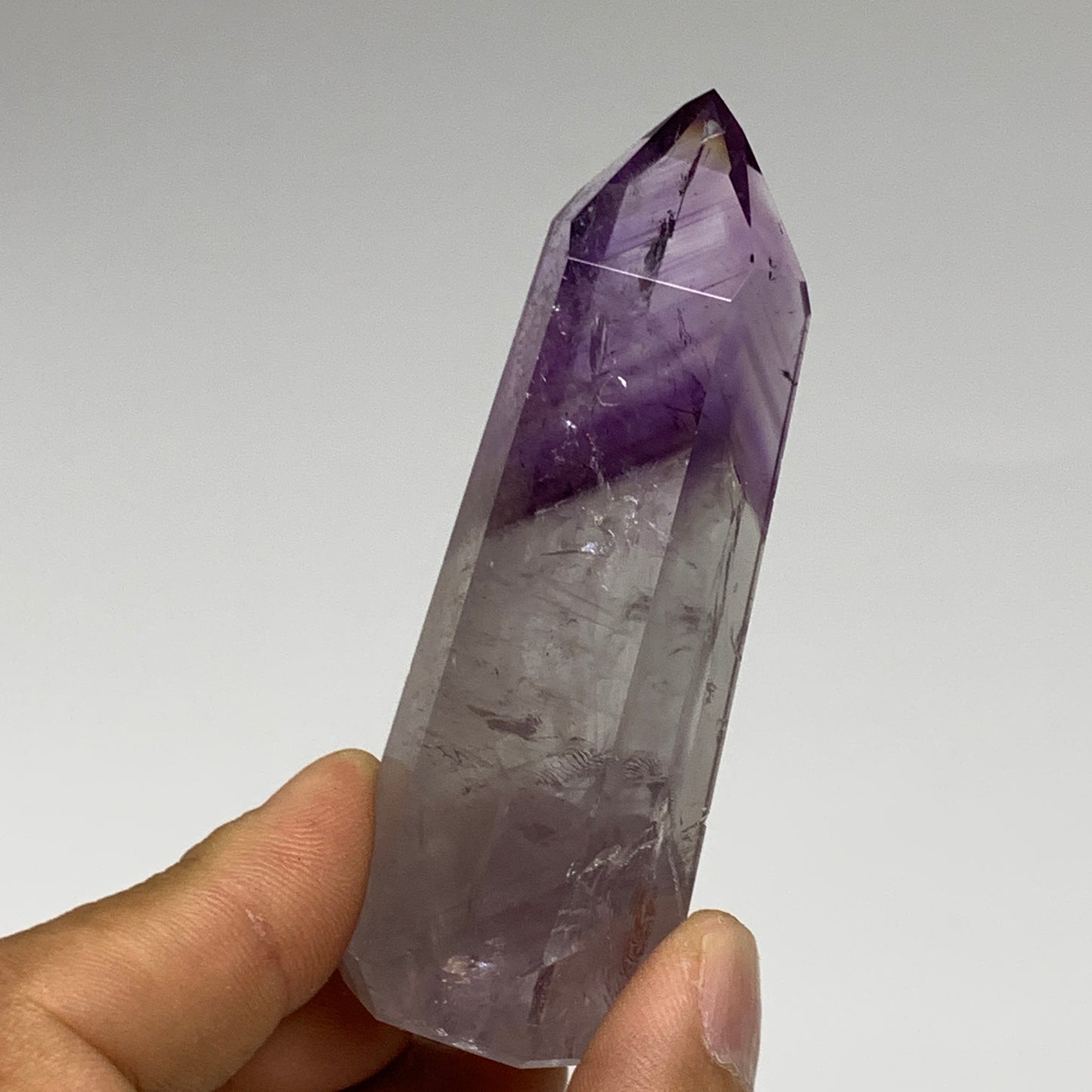 65.8g, 3"x1.1"x0.9", Natural Amethyst Tower Point Obelisk @Brazil, B32332
