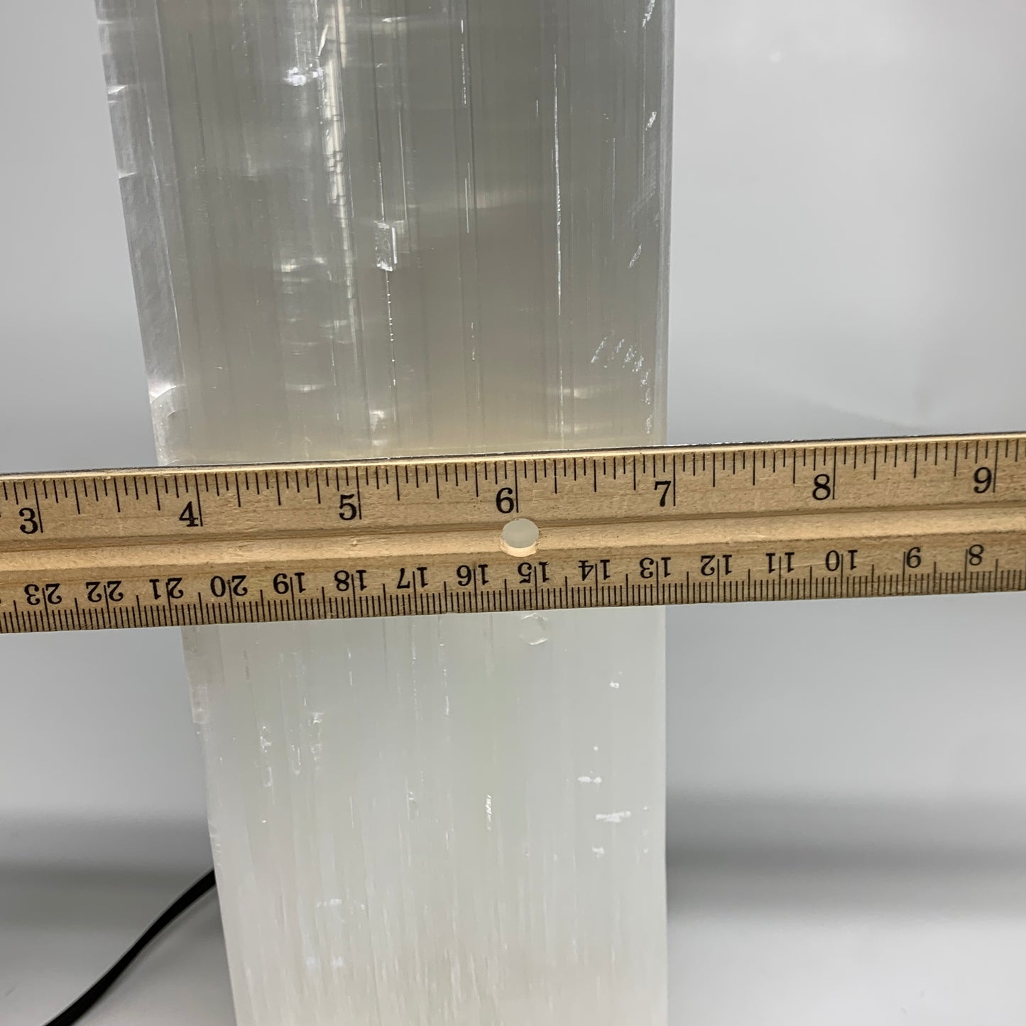 10.4 lbs. 11.7"x3.4", Rectangle Selenite (Satin Spar) Lamp, w/6ft Chord, B35808
