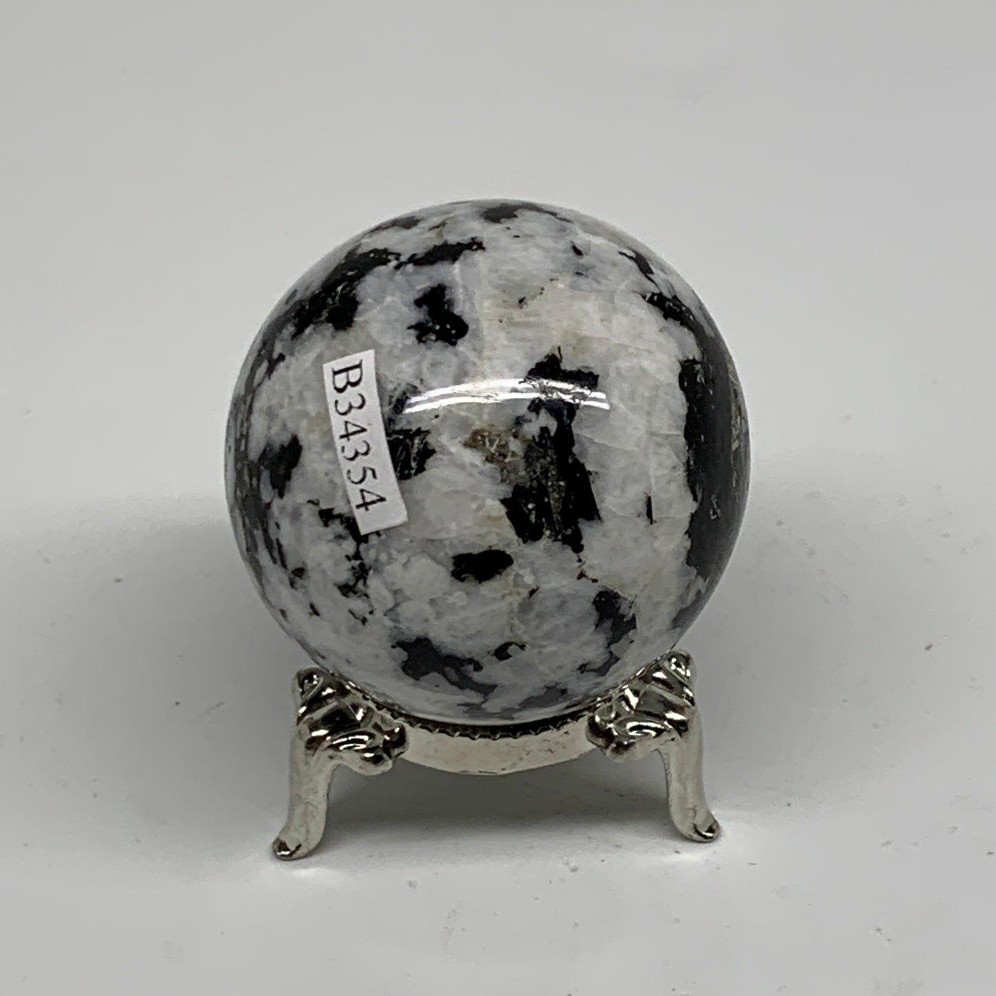 145.3g, 1.8"(46mm), Natural Rainbow Moonstone Sphere Ball Gemstone, B34354