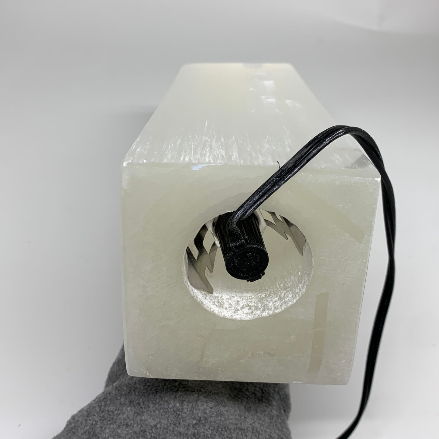 10.4 lbs. 11.7"x3.4", Rectangle Selenite (Satin Spar) Lamp, w/6ft Chord, B35808