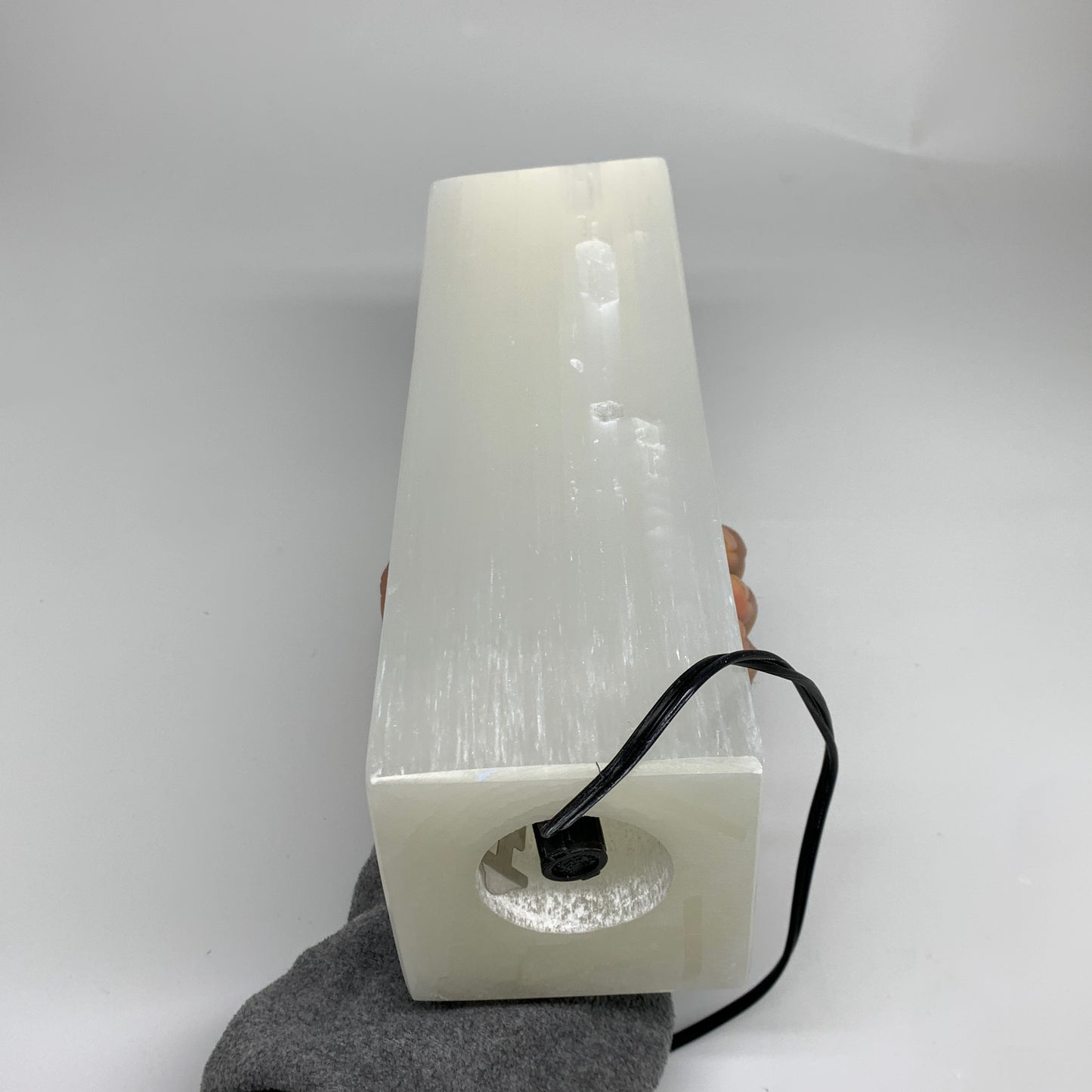10.4 lbs. 11.7"x3.4", Rectangle Selenite (Satin Spar) Lamp, w/6ft Chord, B35808
