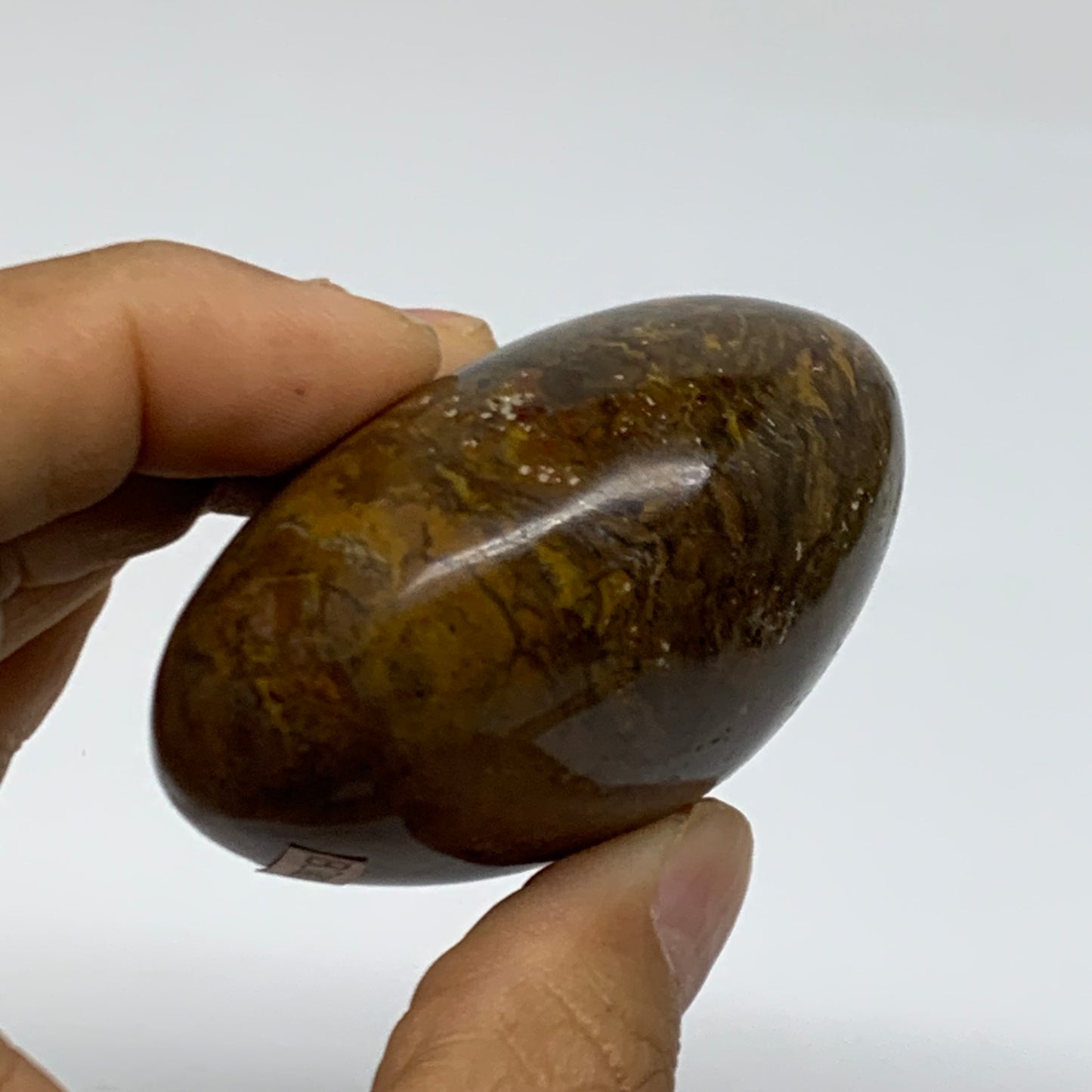 152g, 2.4"x2.2"x1.3" Natural Ocean Jasper Palm-Stone Orbicular Jasper, B38210