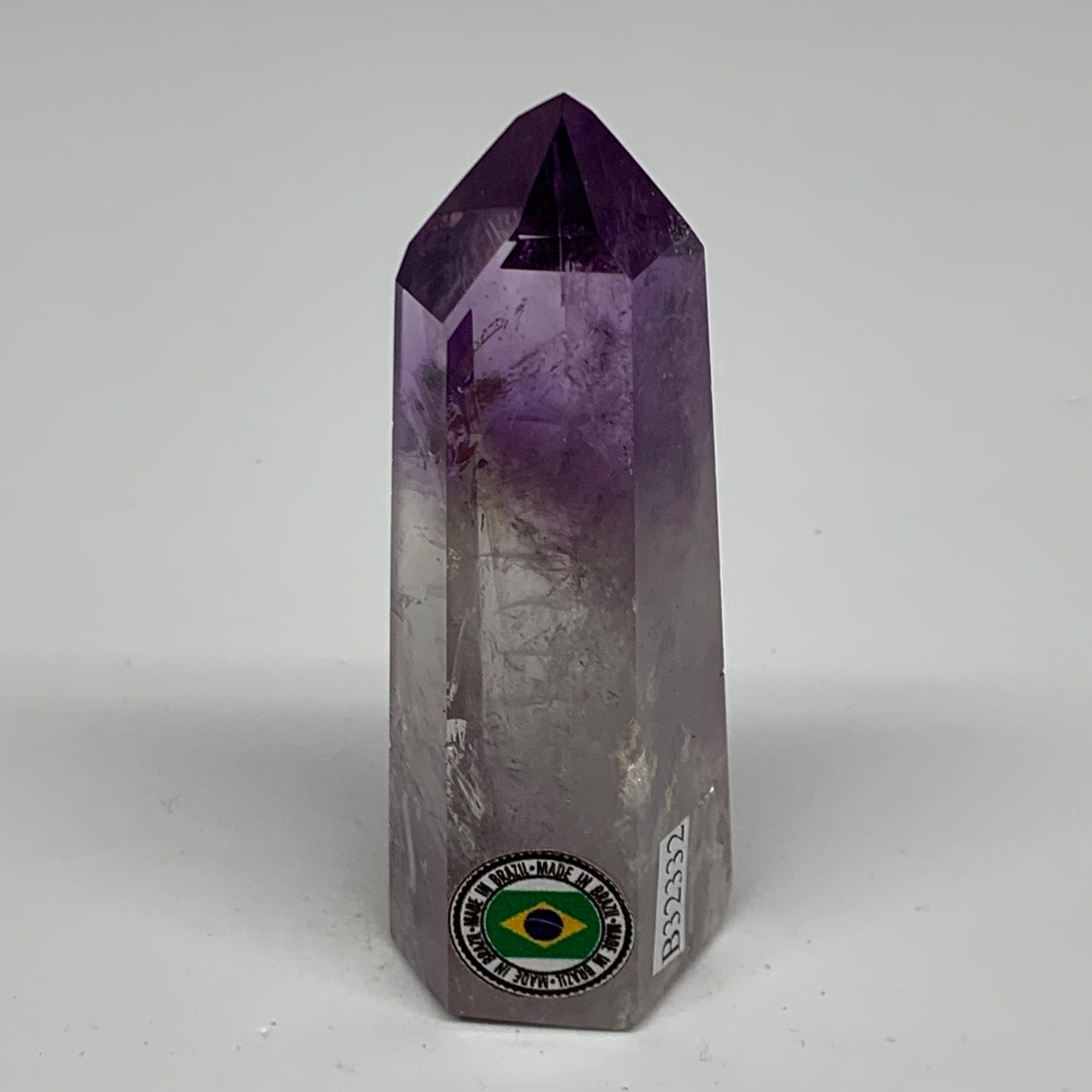 65.8g, 3"x1.1"x0.9", Natural Amethyst Tower Point Obelisk @Brazil, B32332