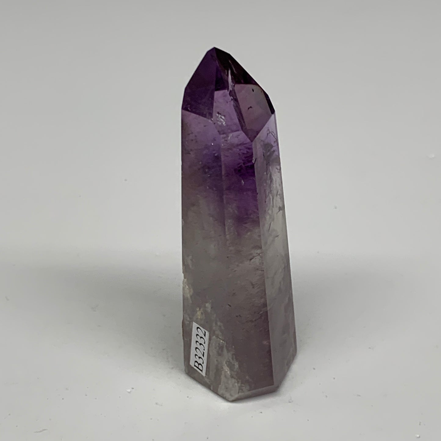 65.8g, 3"x1.1"x0.9", Natural Amethyst Tower Point Obelisk @Brazil, B32332